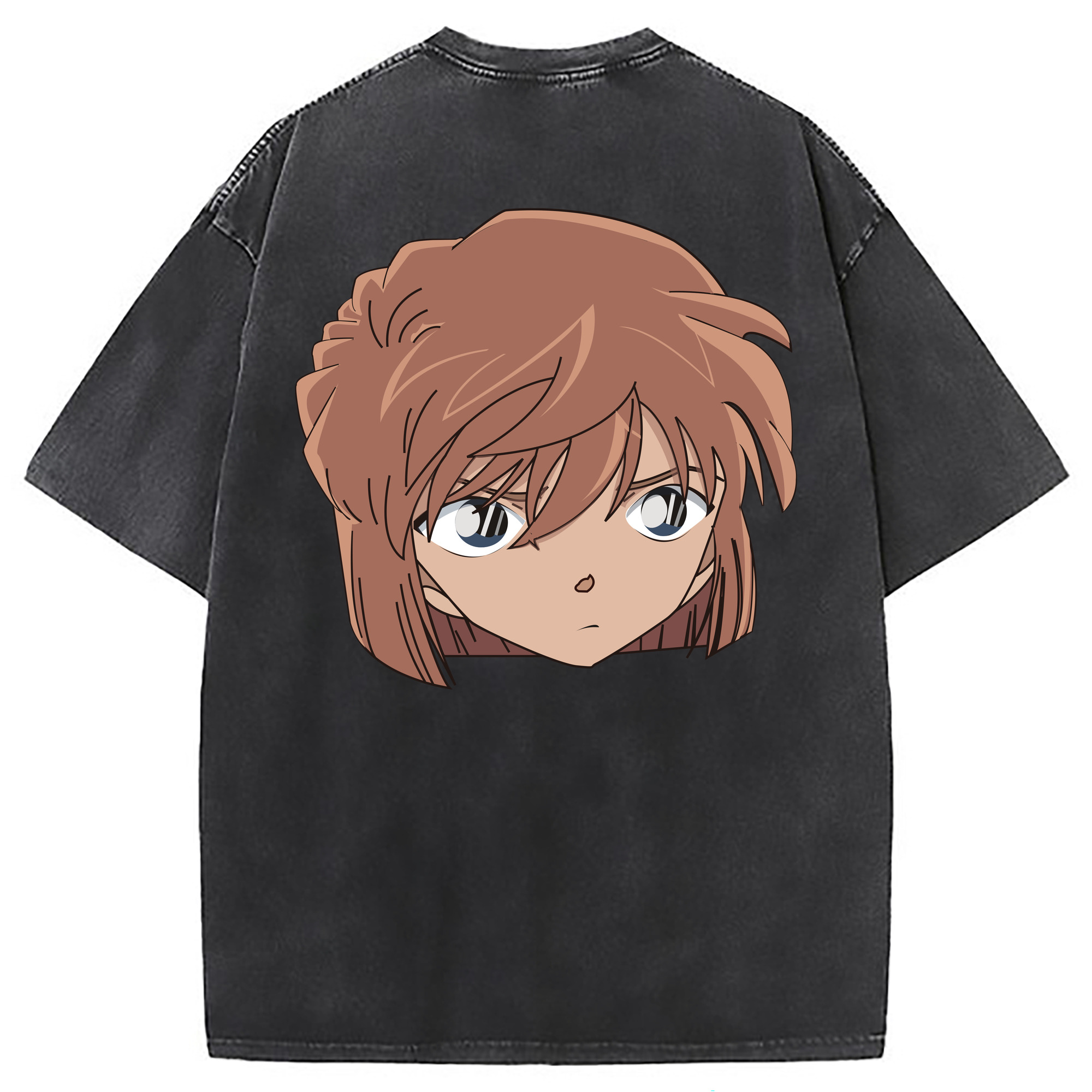 （画像用） 名探偵コナン 灰原 哀 はいばら あい Detective Conan Anita Hailey、Vi Graythorn Haibara Ai 綿100% ヴィンテージ風 半袖Tシャツ（背面プリント）