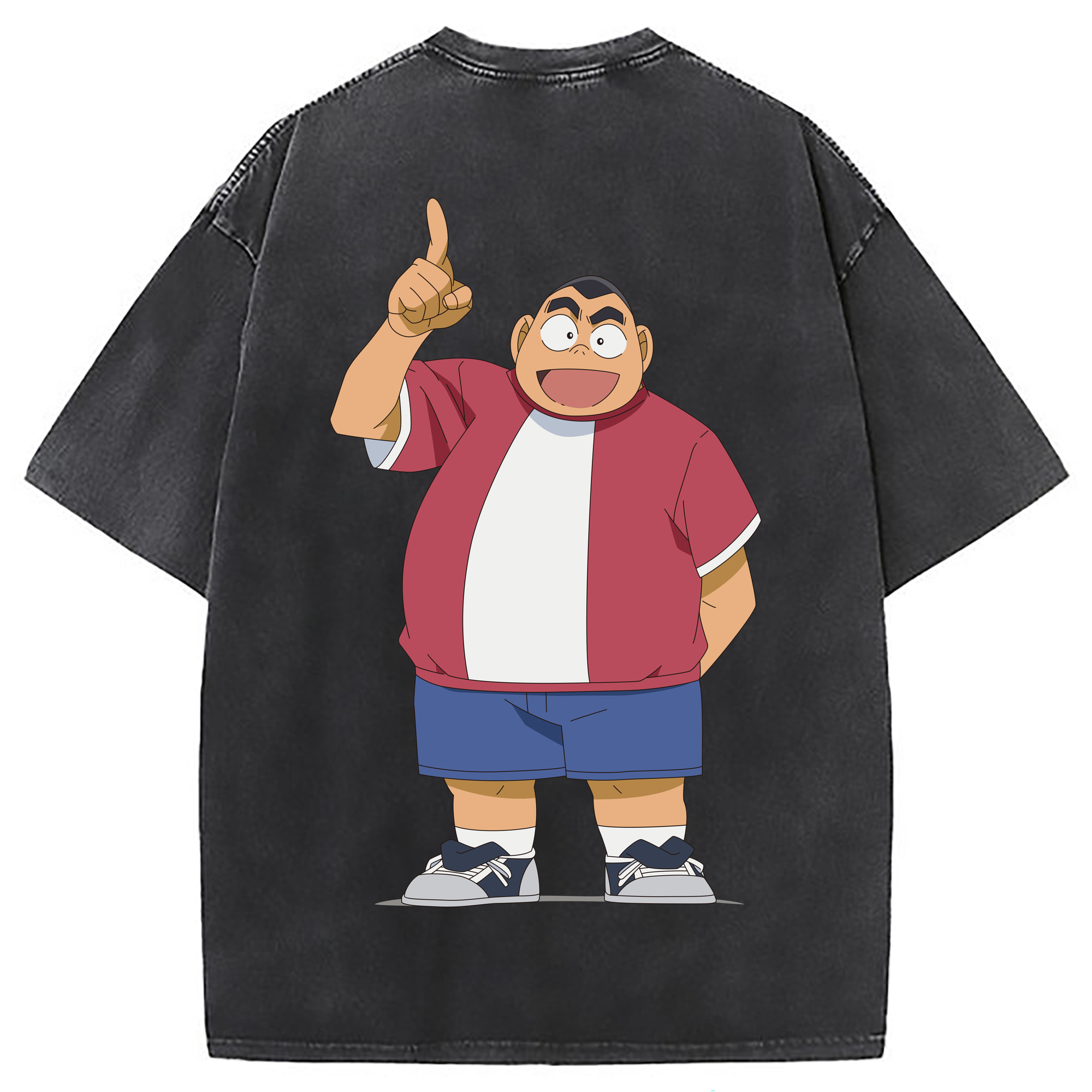 （画像用） 名探偵コナン 小嶋 元太 こじま げんた Detective Conan Kojima Genta 綿100% ヴィンテージ風 半袖Tシャツ（背面プリント）