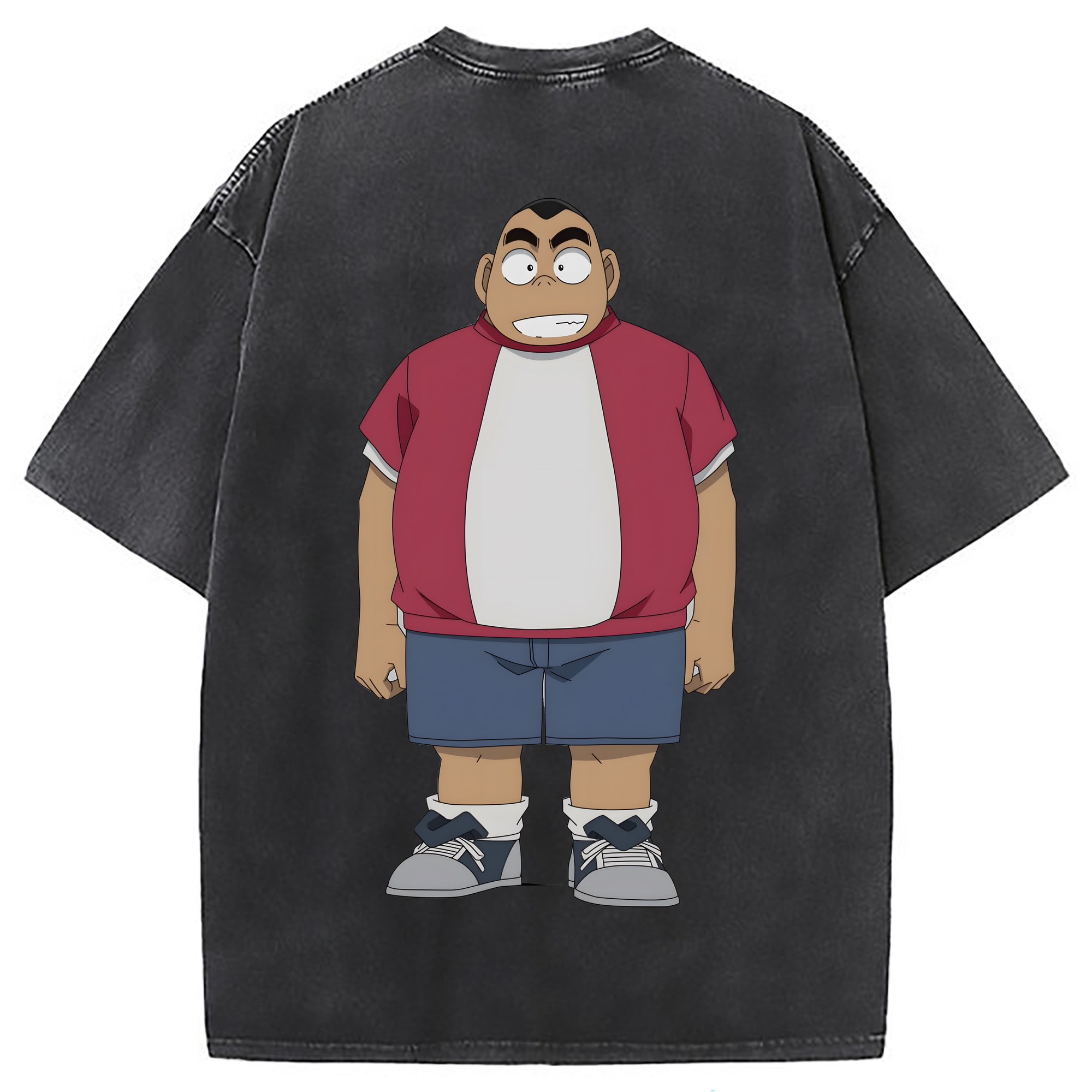 （画像用） 名探偵コナン 小嶋 元太 こじま げんた Detective Conan Kojima Genta 綿100% ヴィンテージ風 半袖Tシャツ（背面プリント）