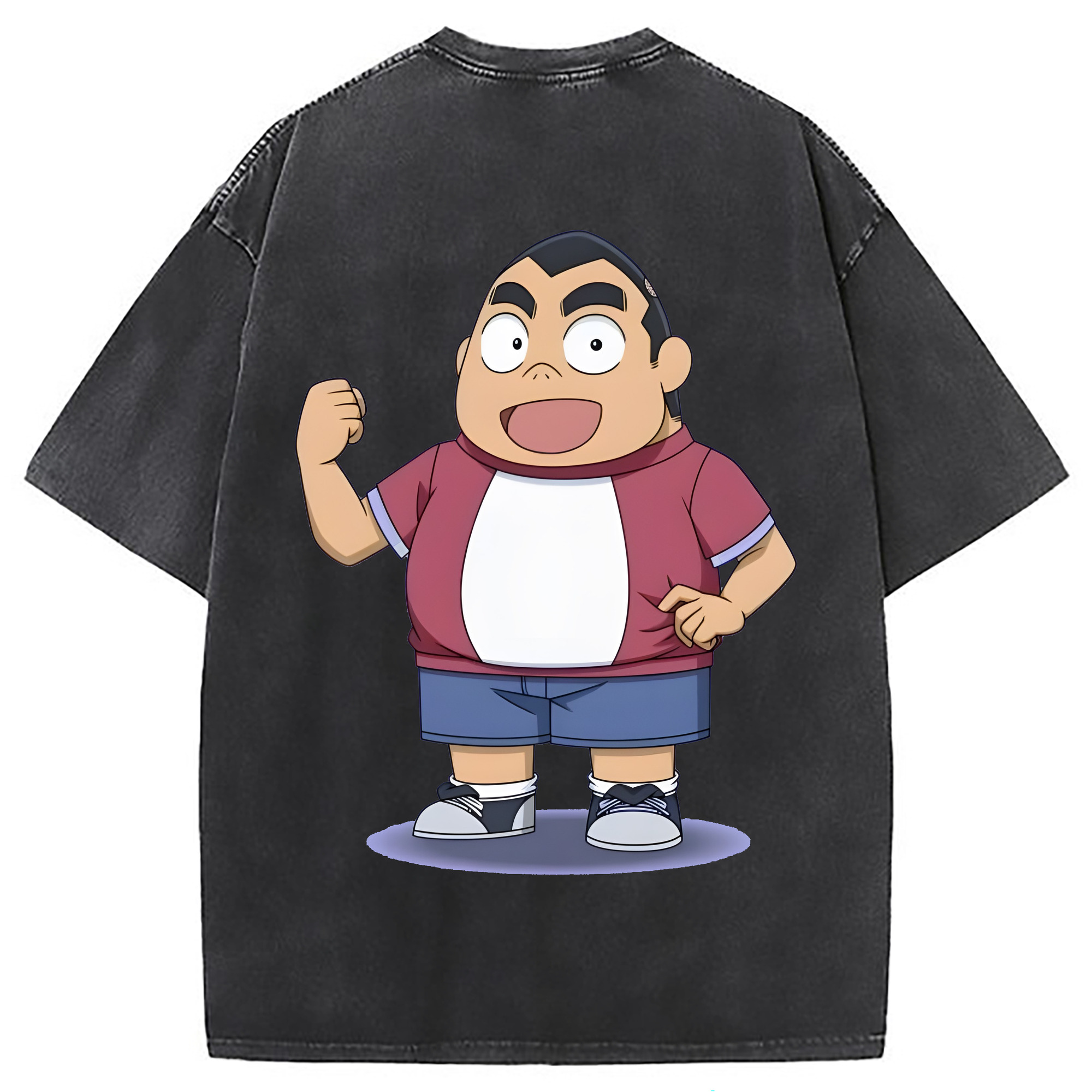 （画像用） 名探偵コナン 小嶋 元太 こじま げんた Detective Conan Kojima Genta 綿100% ヴィンテージ風 半袖Tシャツ（背面プリント）