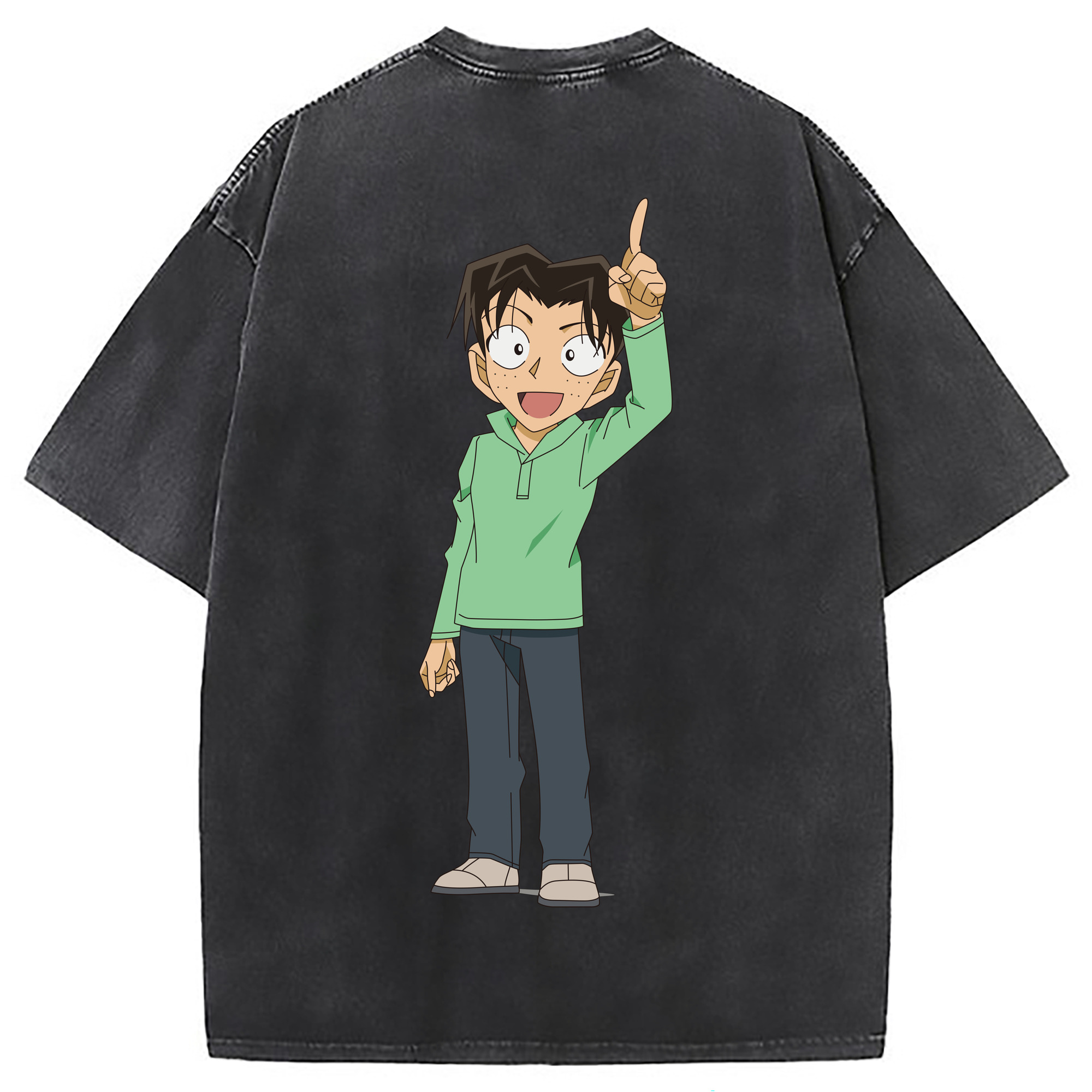 （画像用） 名探偵コナン 円谷 光彦 つぶらや みつひこ Detective Conan Mitch Tennyson 綿100% ヴィンテージ風 半袖Tシャツ（背面プリント）