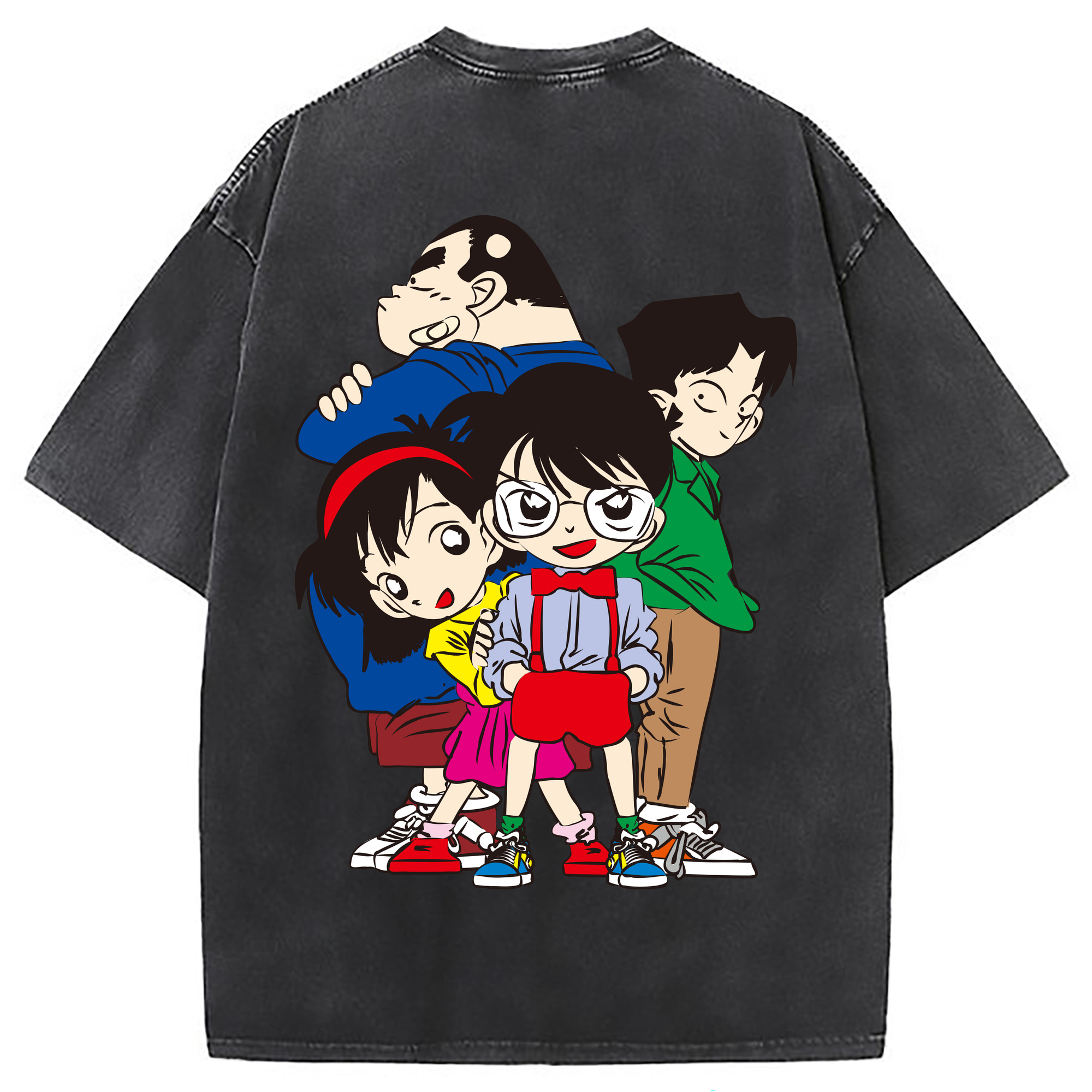 （画像用） 名探偵コナン Detective Conan 綿100% ヴィンテージ風 半袖Tシャツ（背面プリント）