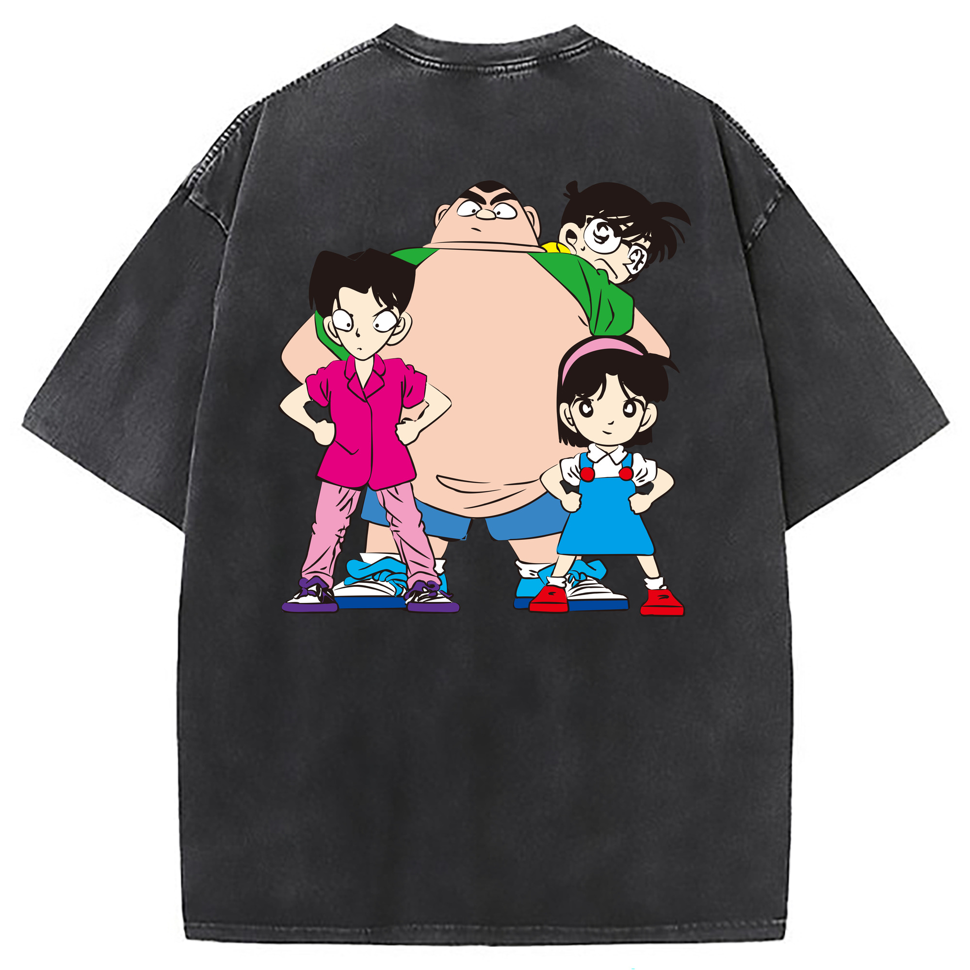 （画像用） 名探偵コナン Detective Conan 綿100% ヴィンテージ風 半袖Tシャツ（背面プリント）