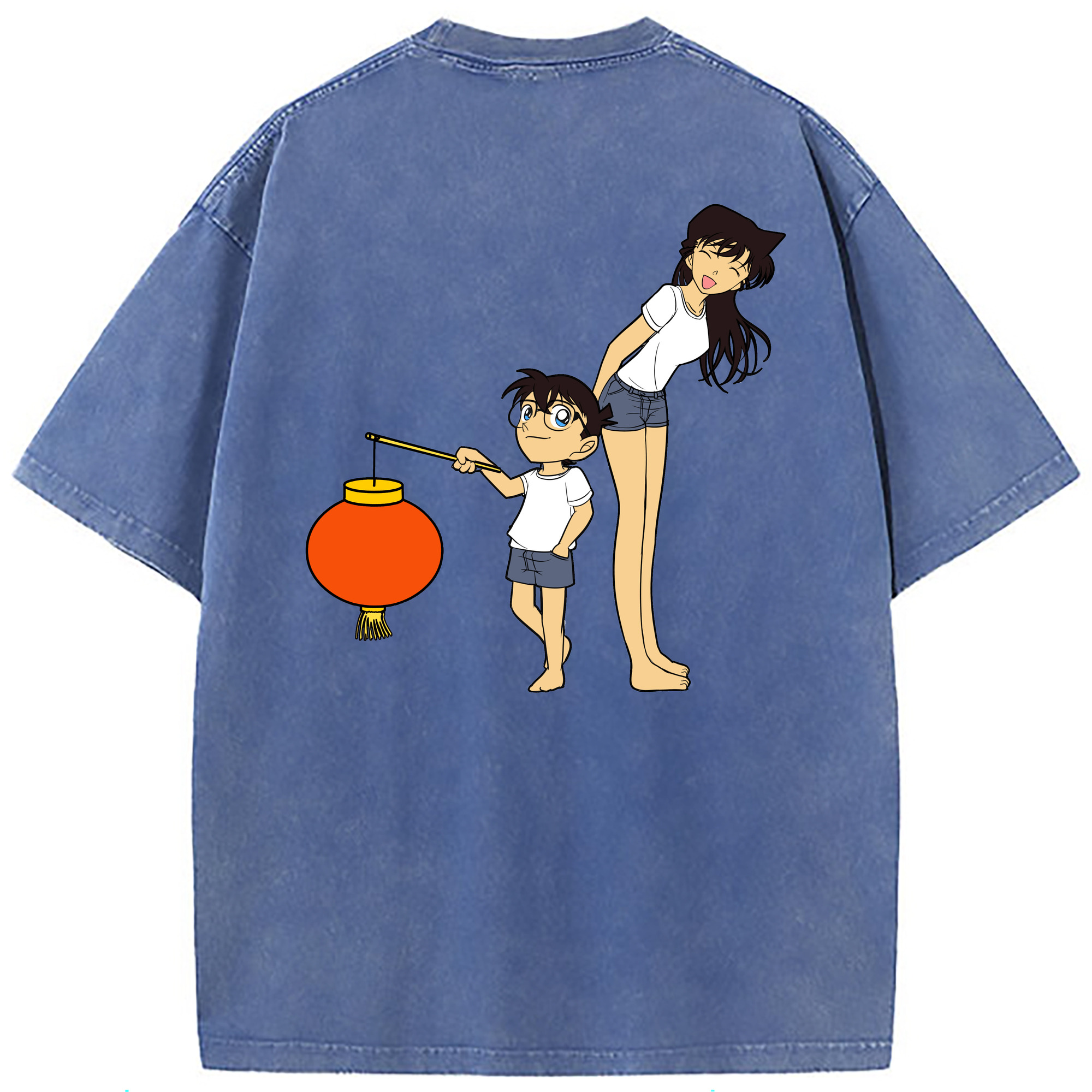 （画像用） 名探偵コナン 毛利 蘭 もうり らん、モーリ ラン Detective Conan Rachel Moore 綿100% ヴィンテージ風 半袖Tシャツ（背面プリント）