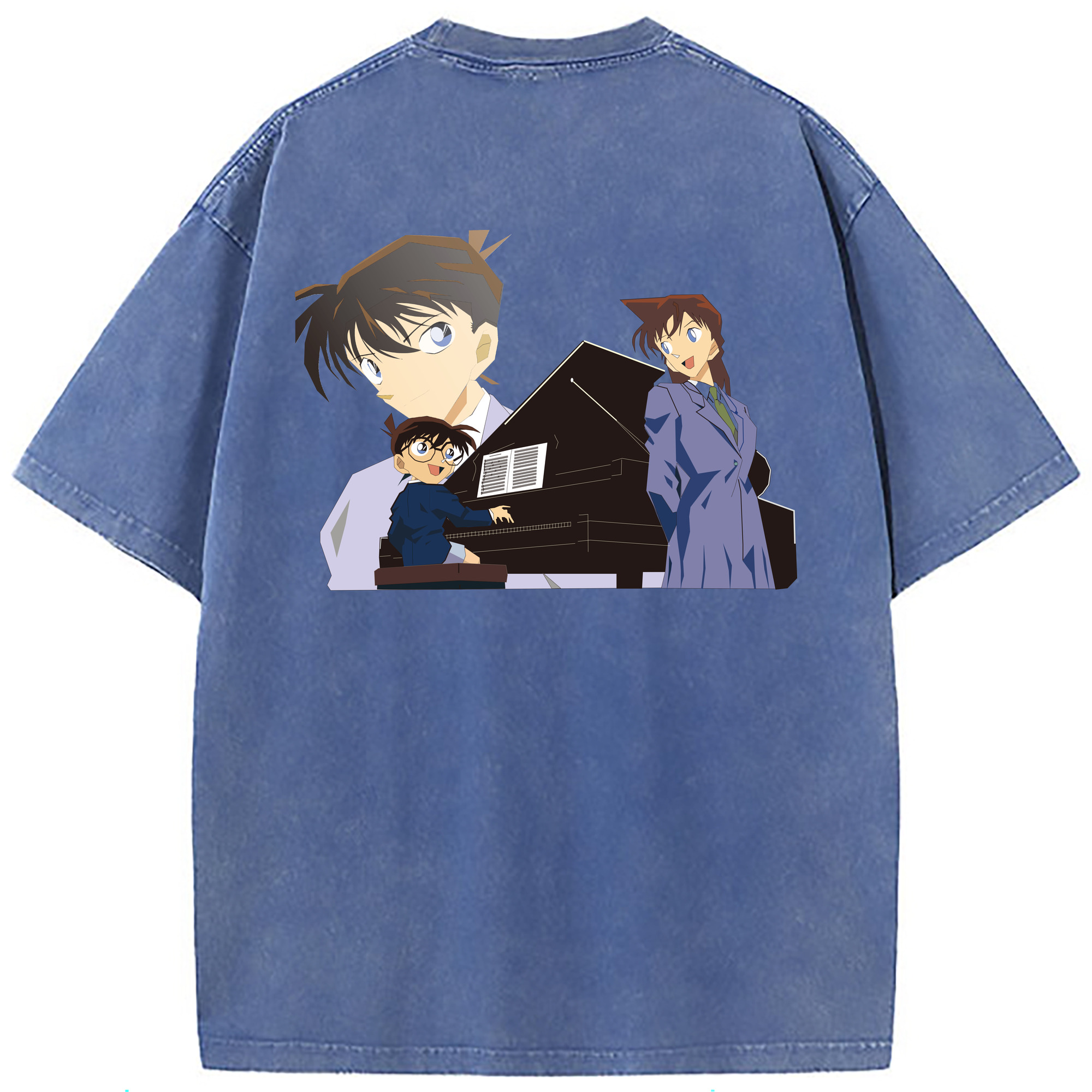 （画像用） 名探偵コナン 毛利 蘭 もうり らん、モーリ ラン Detective Conan Rachel Moore 綿100% ヴィンテージ風 半袖Tシャツ（背面プリント）