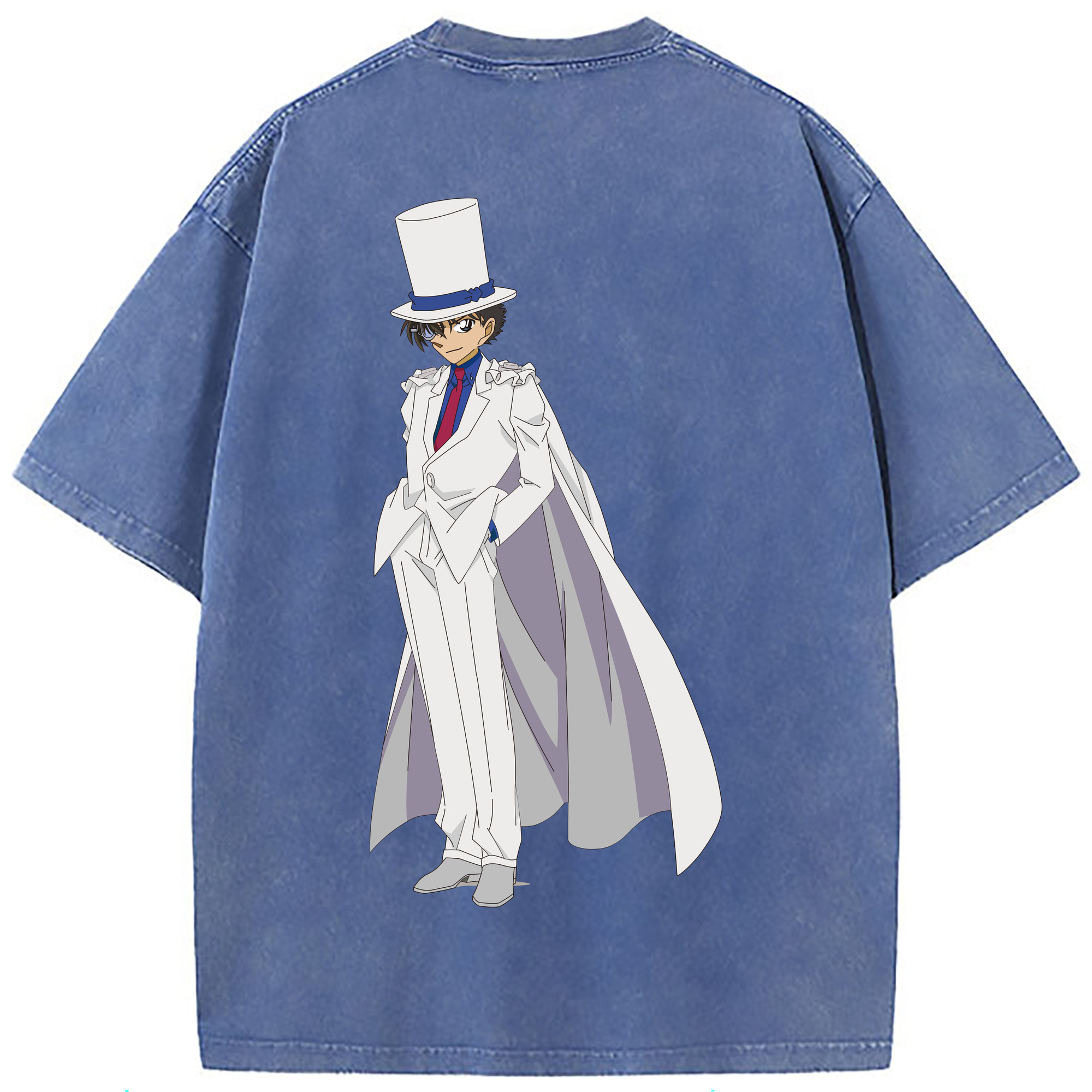 （画像用） 名探偵コナン くろば かいと Detective Conan Kuroba Kaito 綿100% ヴィンテージ風 半袖Tシャツ（背面プリント）