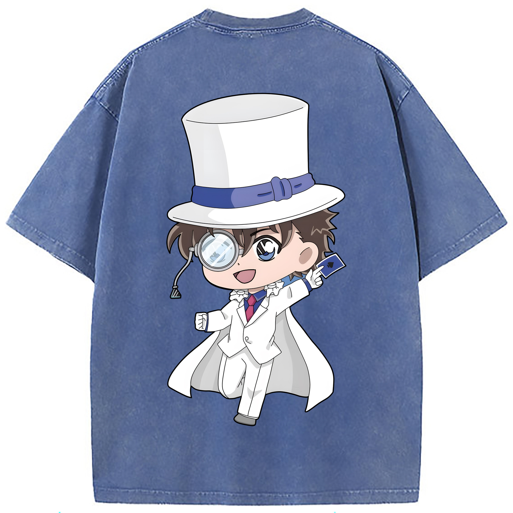 （画像用） 名探偵コナン くろば かいと Detective Conan Kuroba Kaito 綿100% ヴィンテージ風 半袖Tシャツ（背面プリント）