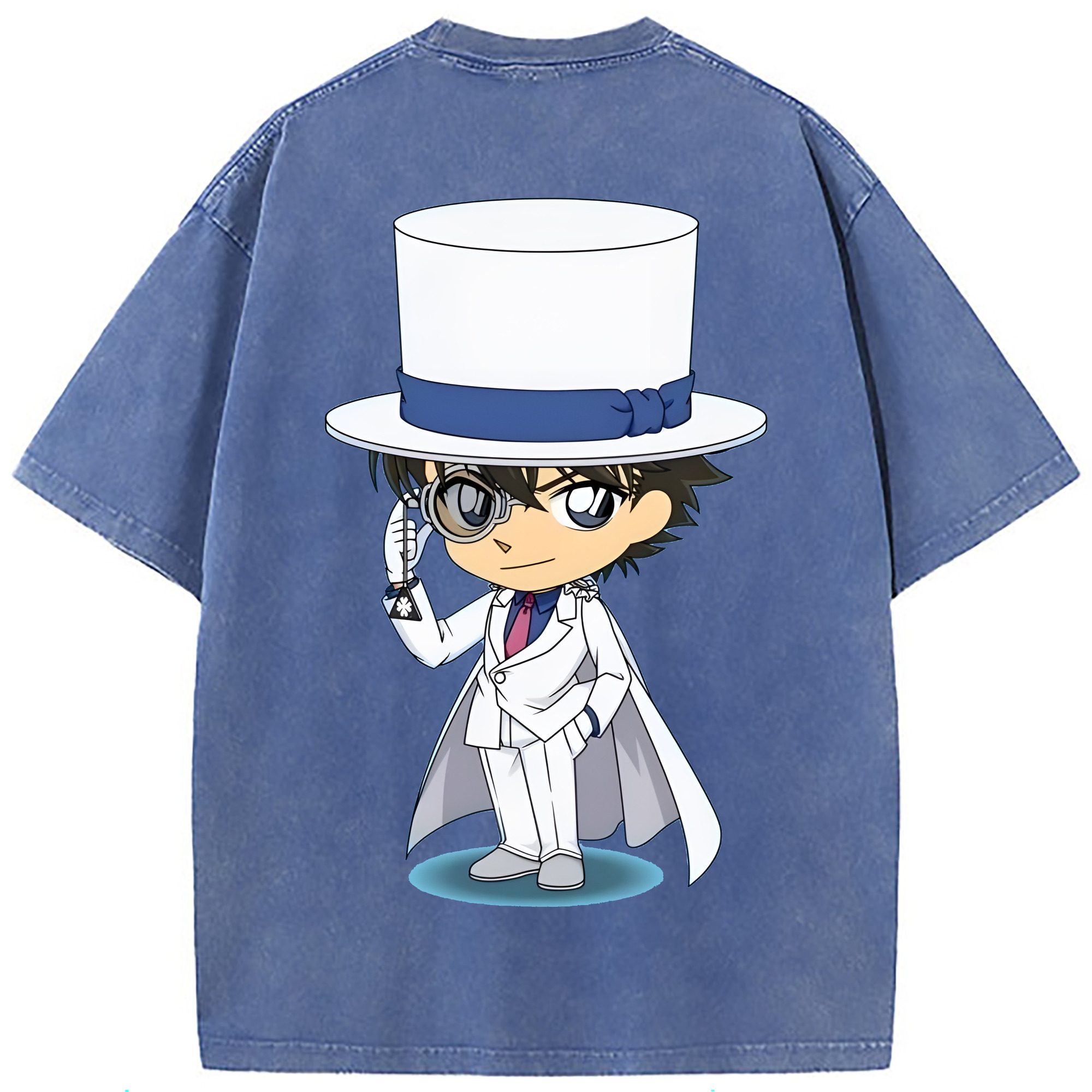 （画像用） 名探偵コナン くろば かいと Detective Conan Kuroba Kaito 綿100% ヴィンテージ風 半袖Tシャツ（背面プリント）