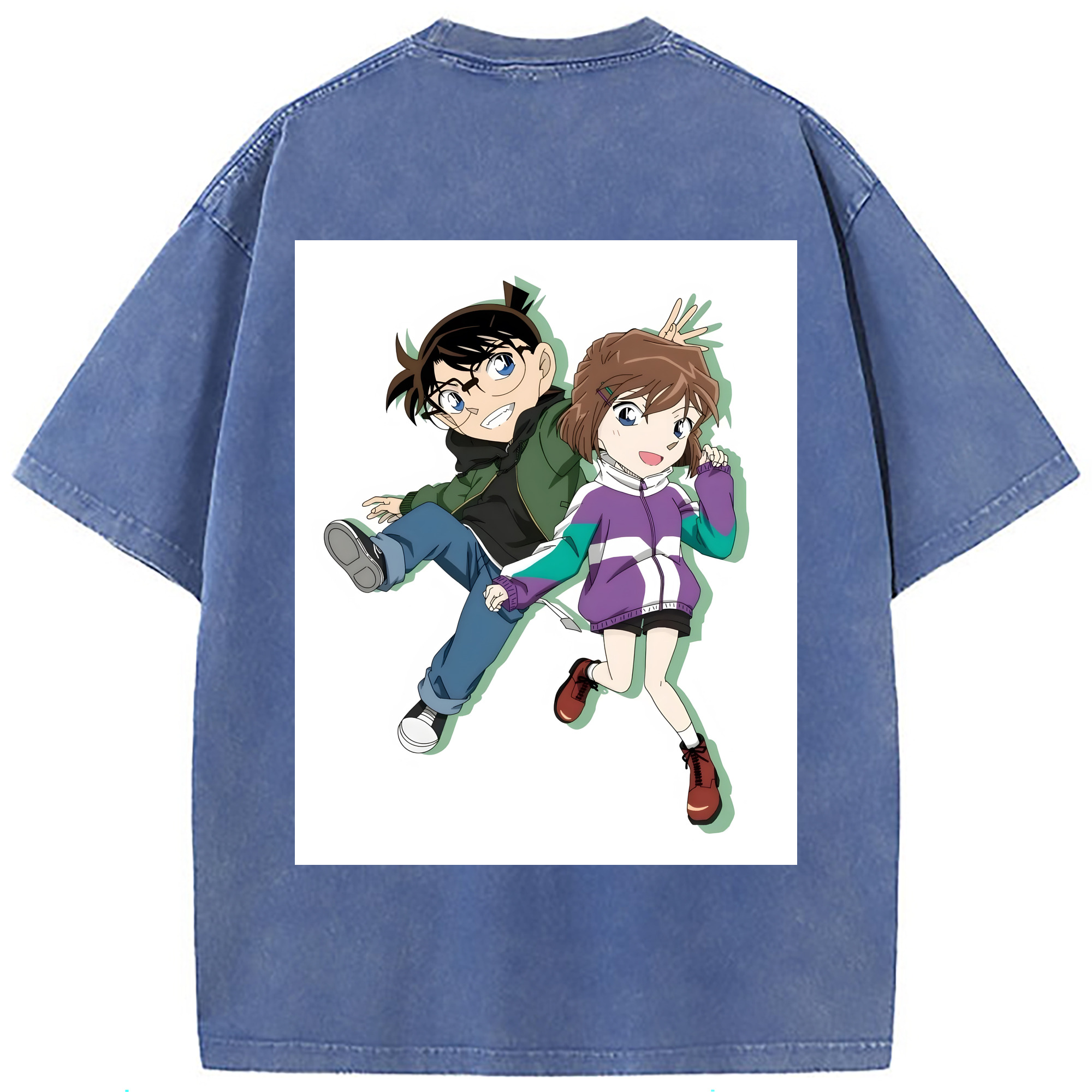 （画像用） 名探偵コナン 灰原 哀 はいばら あい Detective Conan Anita Hailey、Vi Graythorn Haibara Ai 綿100% ヴィンテージ風 半袖Tシャツ（背面プリント）