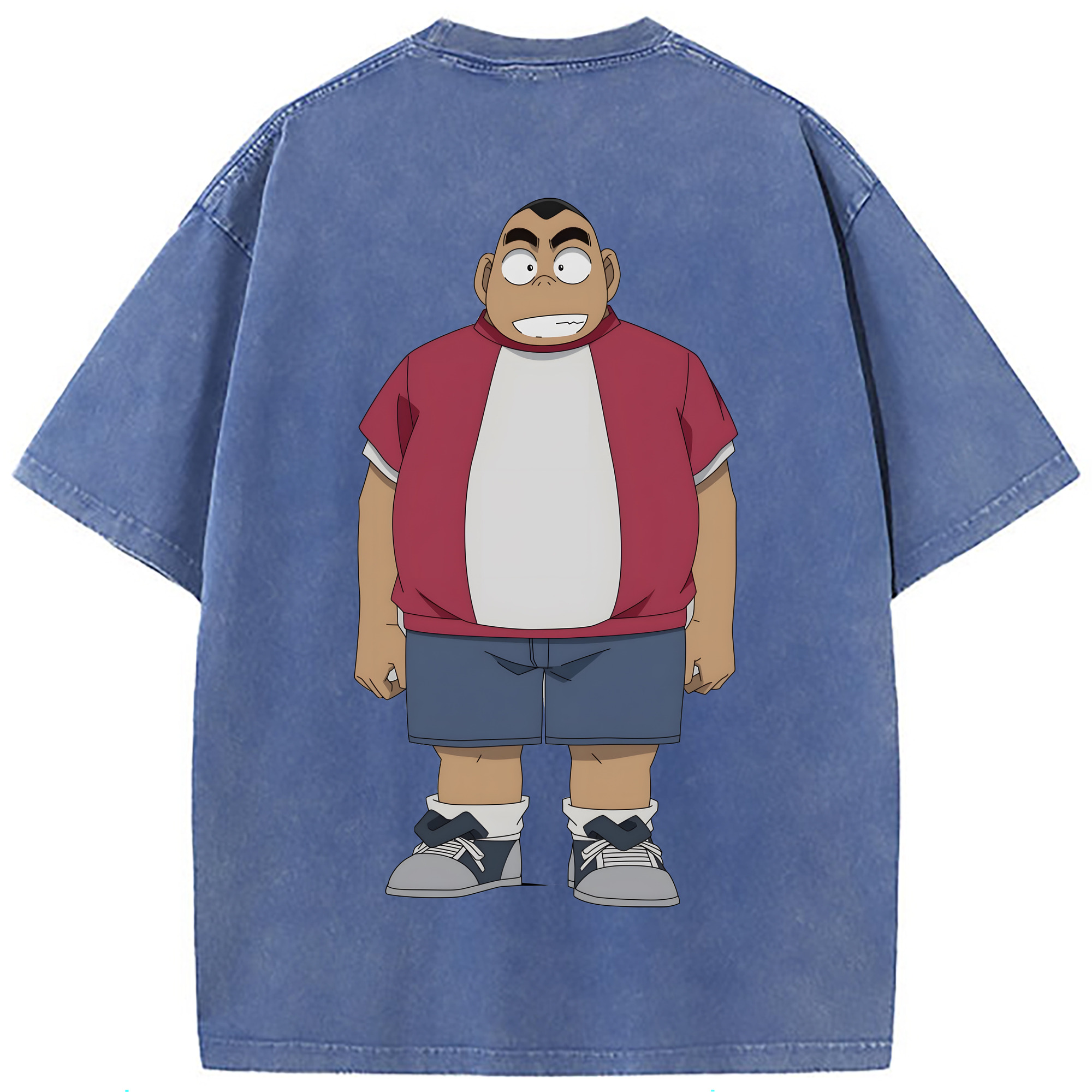（画像用） 名探偵コナン 小嶋 元太 こじま げんた Detective Conan Kojima Genta 綿100% ヴィンテージ風 半袖Tシャツ（背面プリント）