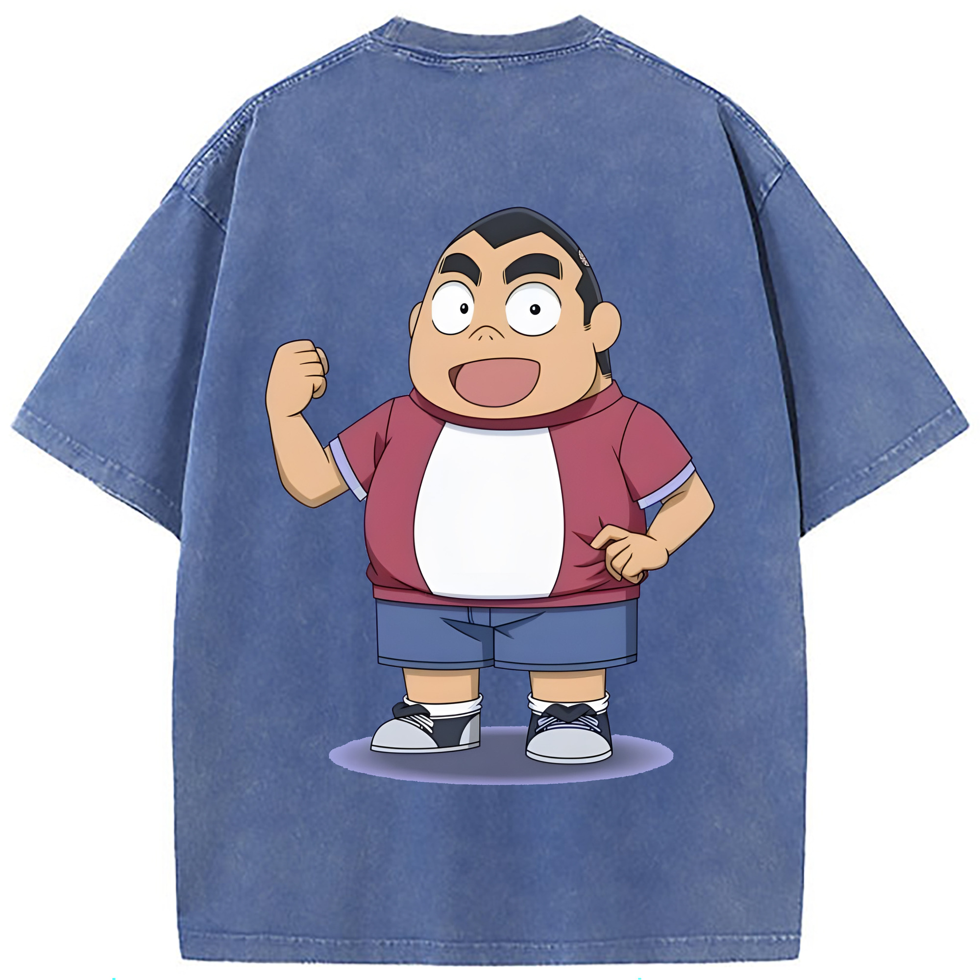 （画像用） 名探偵コナン 小嶋 元太 こじま げんた Detective Conan Kojima Genta 綿100% ヴィンテージ風 半袖Tシャツ（背面プリント）