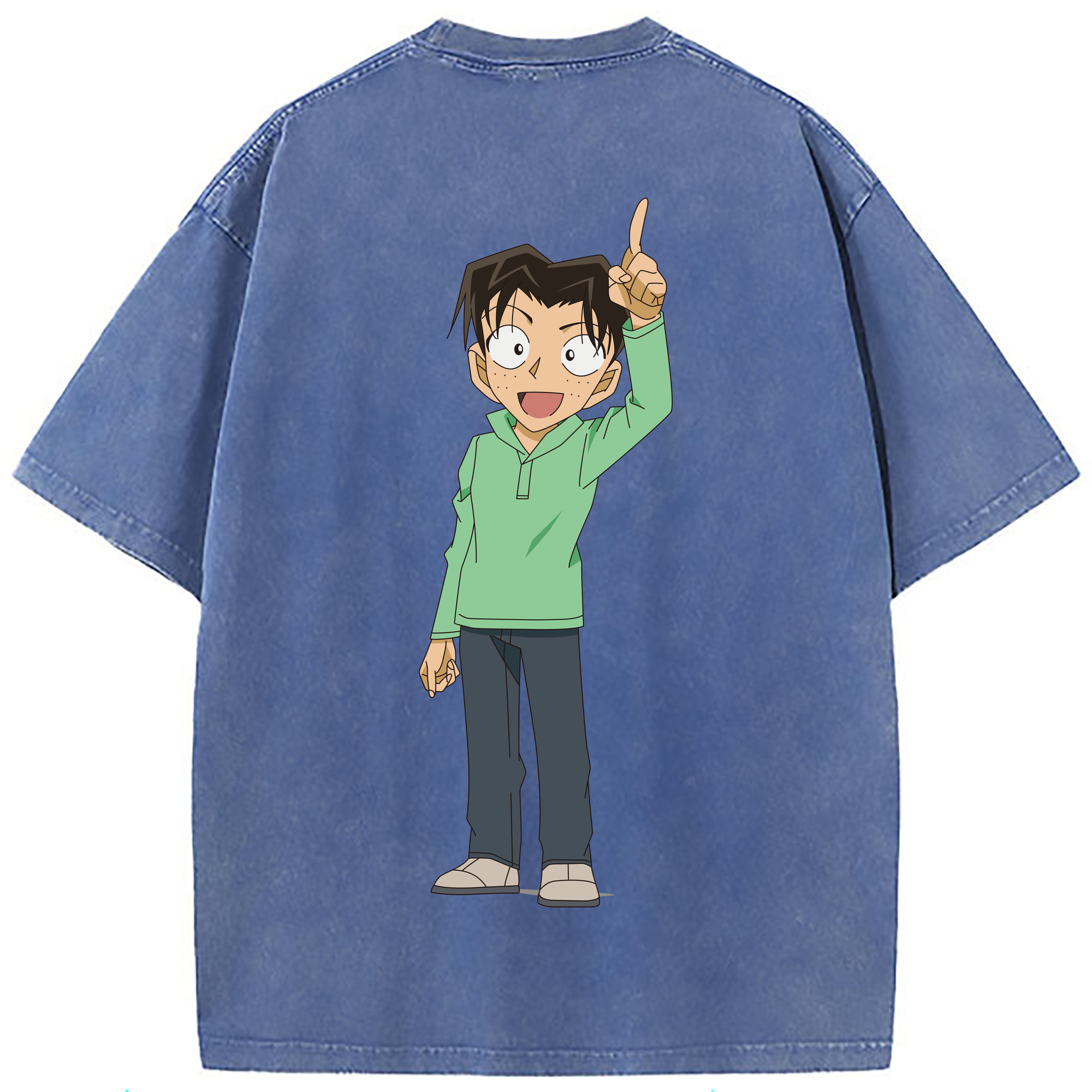 （画像用） 名探偵コナン 円谷 光彦 つぶらや みつひこ Detective Conan Mitch Tennyson 綿100% ヴィンテージ風 半袖Tシャツ（背面プリント）