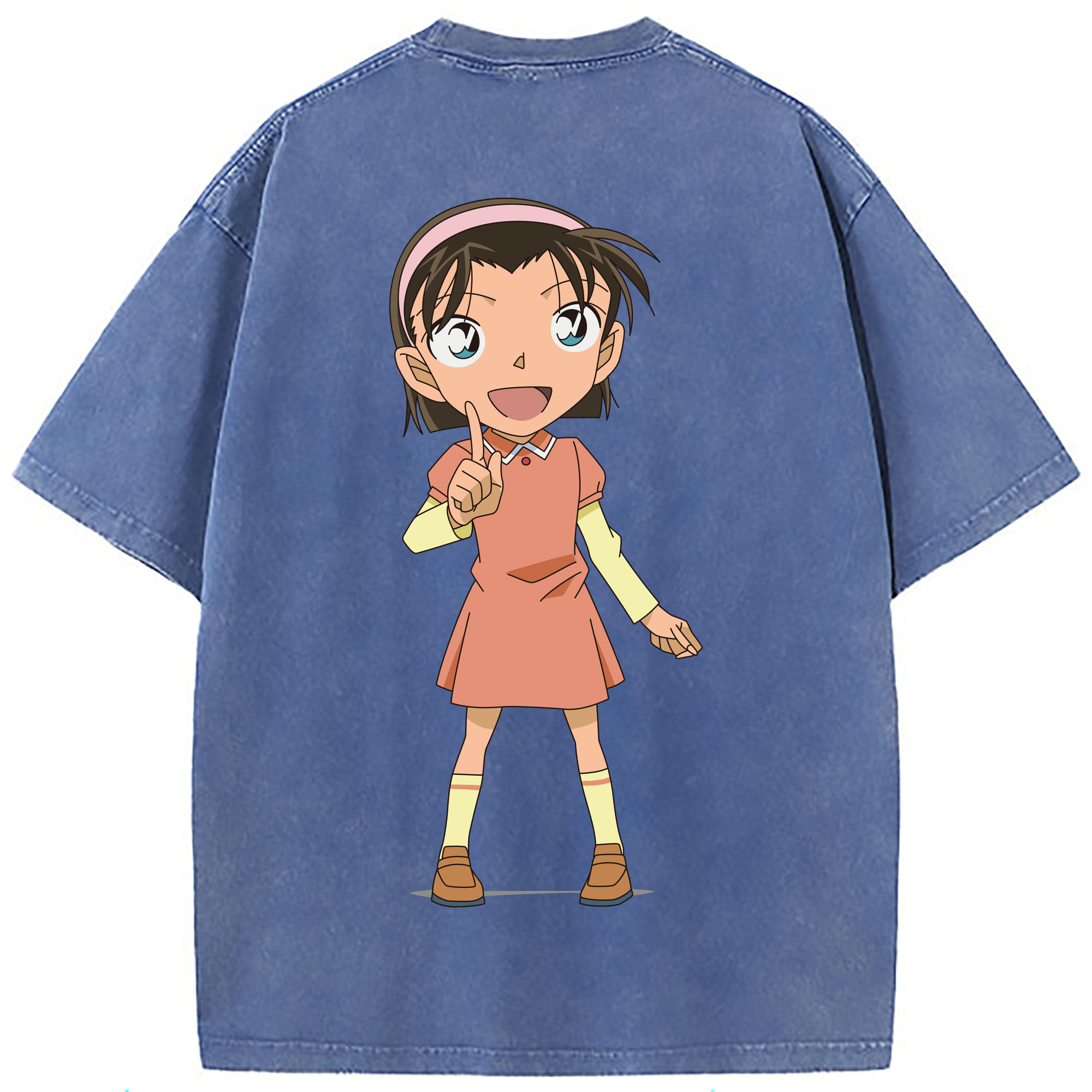 （画像用） 名探偵コナン 吉田 歩美 よしだ あゆみ Detective Conan my Yeager 綿100% ヴィンテージ風 半袖Tシャツ（背面プリント）