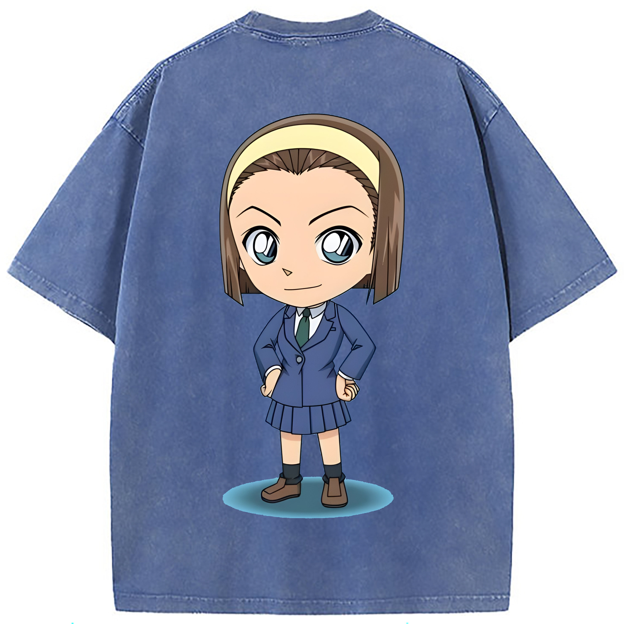 （画像用） 名探偵コナン 吉田 歩美 よしだ あゆみ Detective Conan my Yeager 綿100% ヴィンテージ風 半袖Tシャツ（背面プリント）