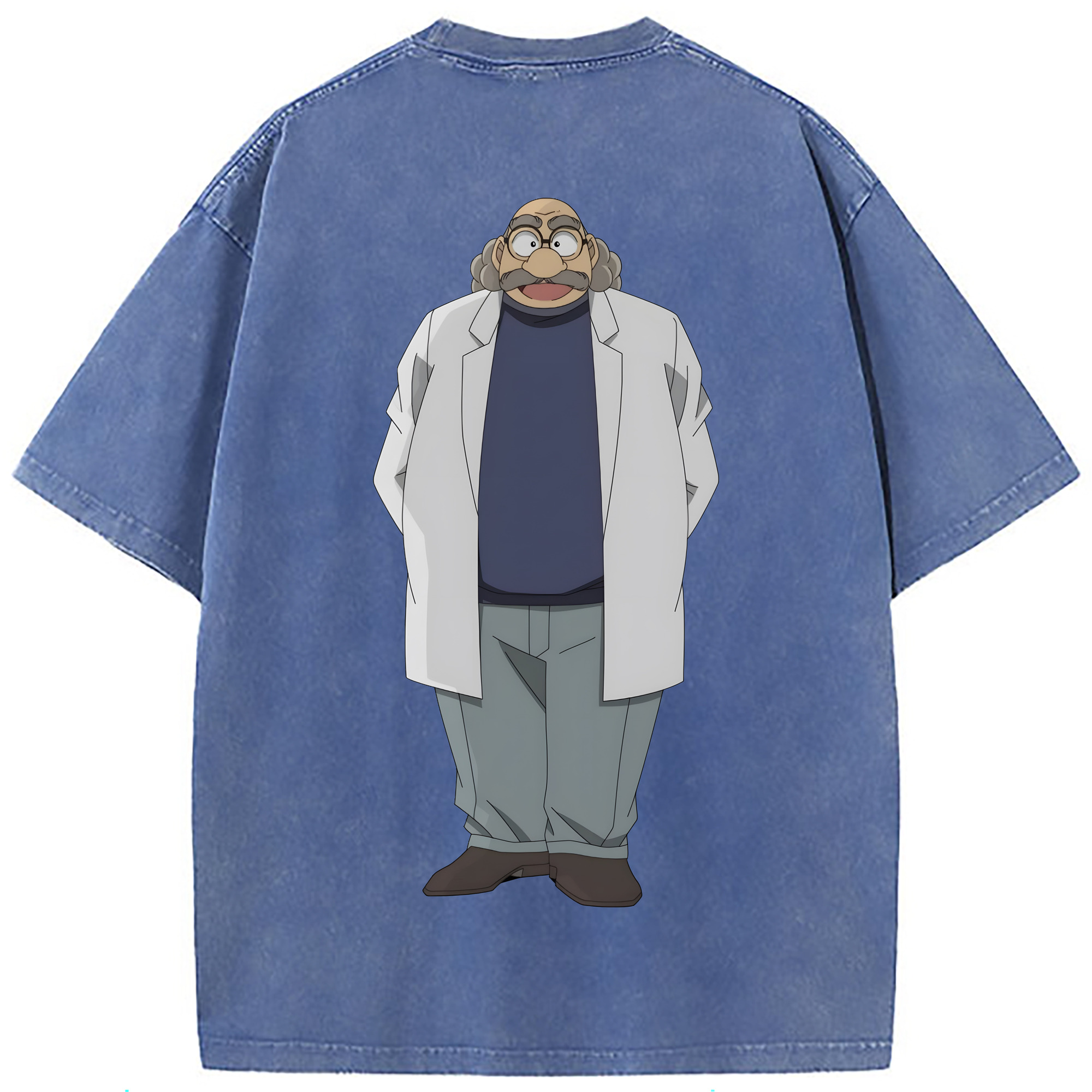 （画像用） 名探偵コナン あがさ ひろし Detective Conan Agasa Hiroshi 綿100% ヴィンテージ風 半袖Tシャツ（背面プリント）