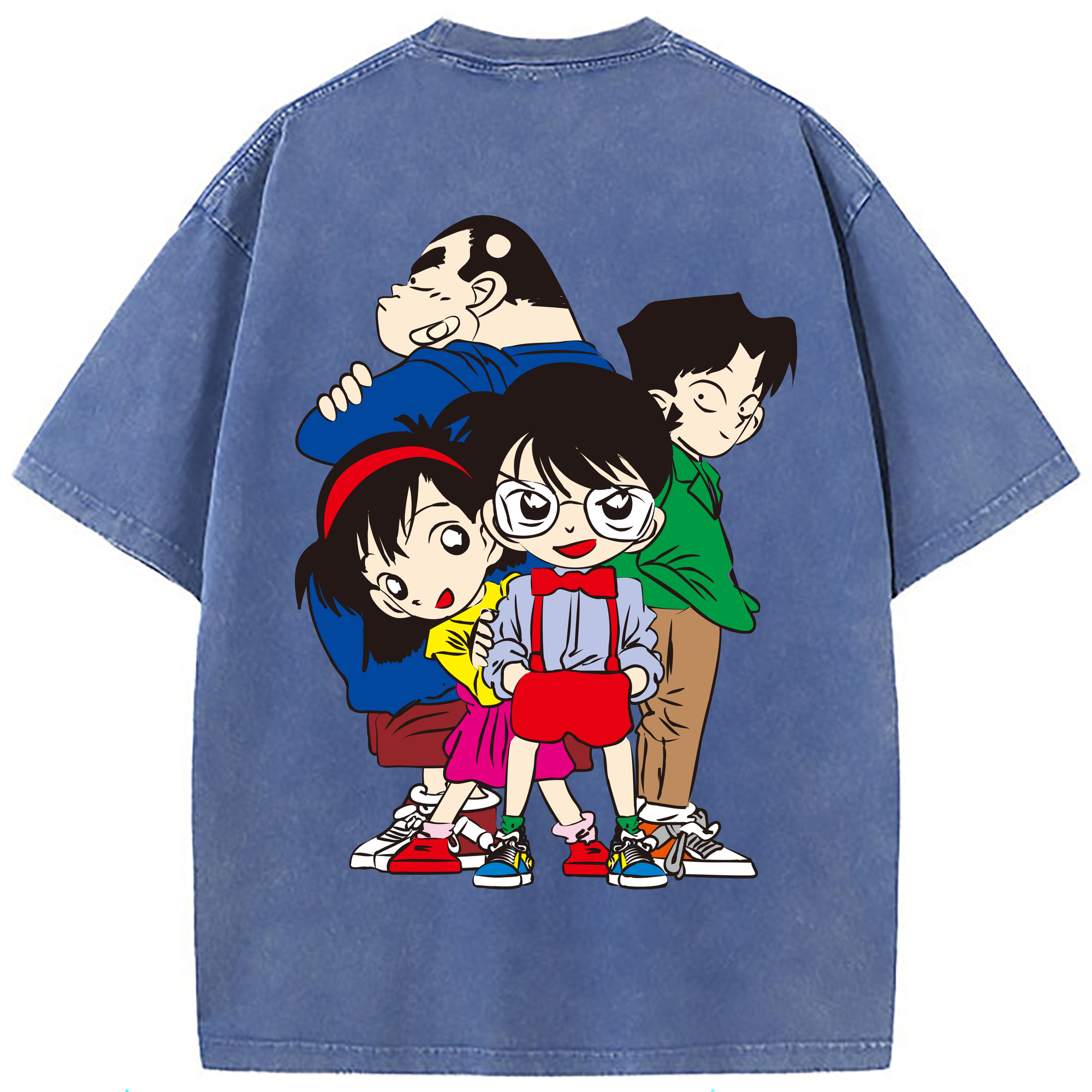 （画像用） 名探偵コナン Detective Conan 綿100% ヴィンテージ風 半袖Tシャツ（背面プリント）