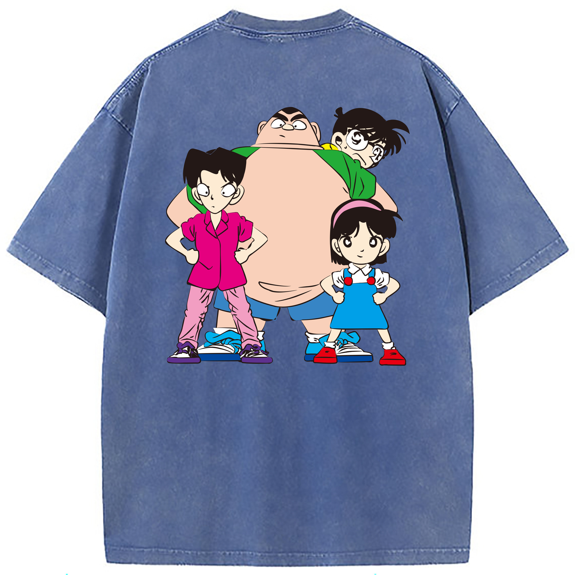 （画像用） 名探偵コナン Detective Conan 綿100% ヴィンテージ風 半袖Tシャツ（背面プリント）