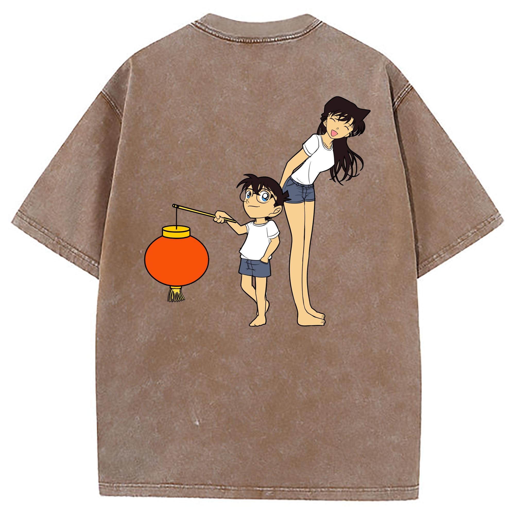 （画像用） 名探偵コナン 毛利 蘭 もうり らん、モーリ ラン Detective Conan Rachel Moore 綿100% ヴィンテージ風 半袖Tシャツ（背面プリント）