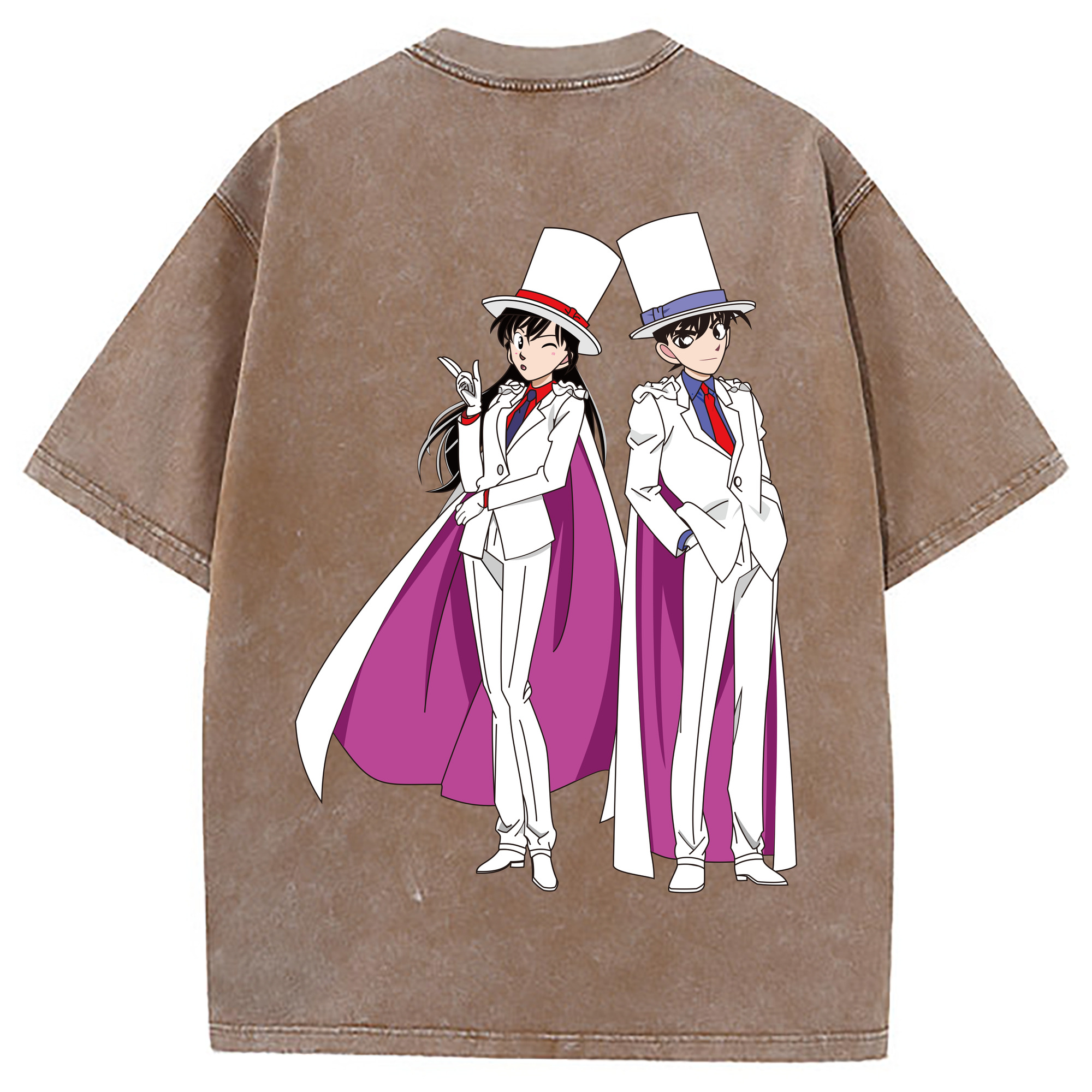 （画像用） 名探偵コナン くろば かいと Detective Conan Kuroba Kaito 綿100% ヴィンテージ風 半袖Tシャツ（背面プリント）
