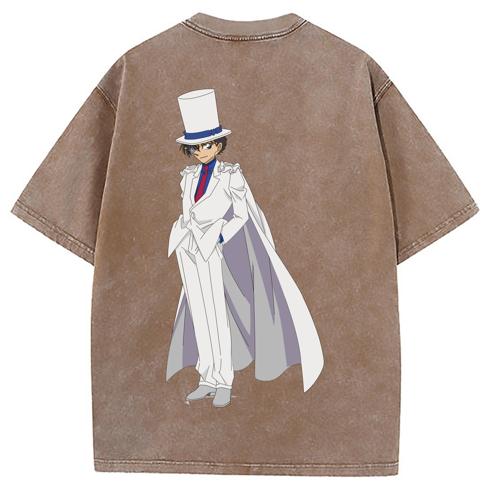 （画像用） 名探偵コナン くろば かいと Detective Conan Kuroba Kaito 綿100% ヴィンテージ風 半袖Tシャツ（背面プリント）