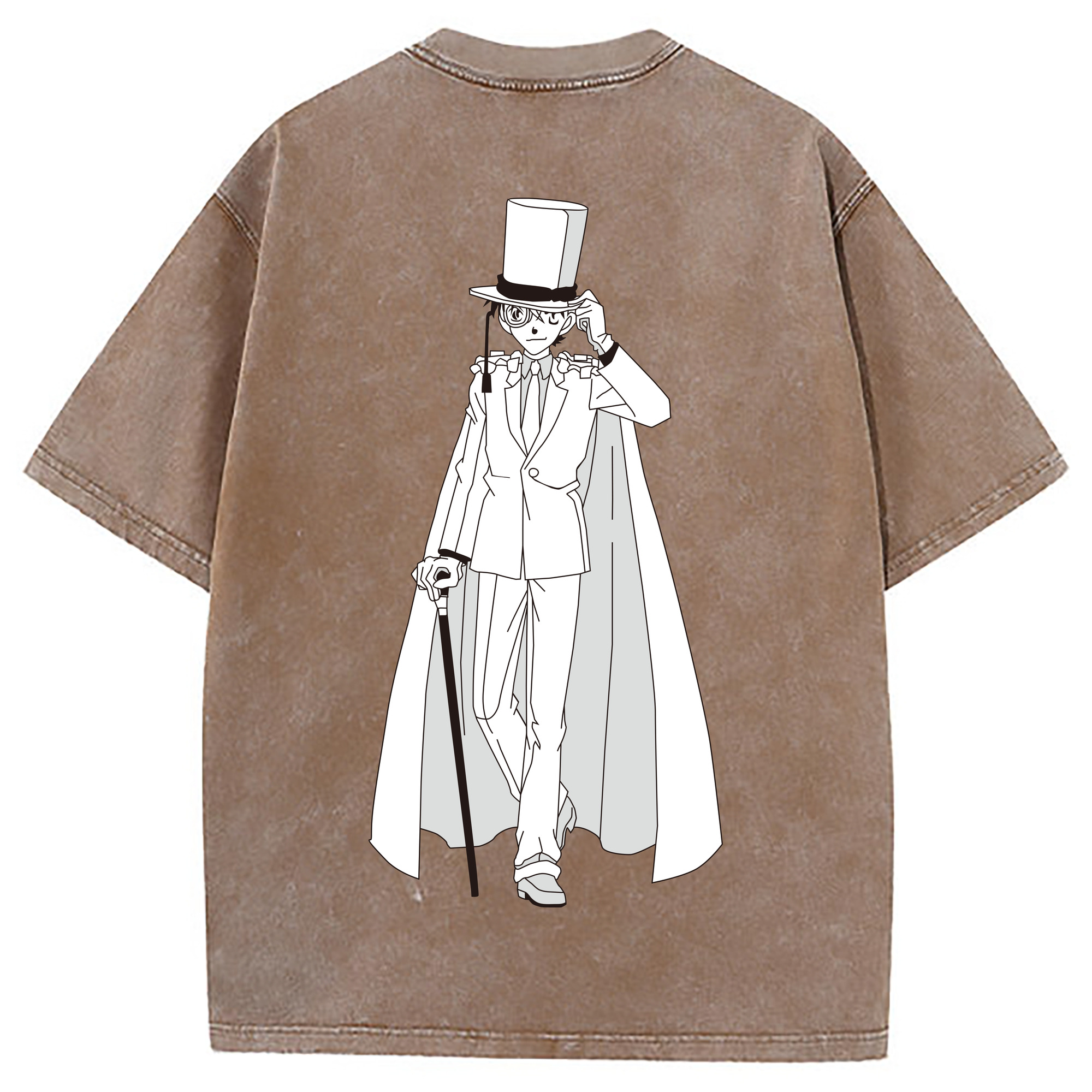 （画像用） 名探偵コナン くろば かいと Detective Conan Kuroba Kaito 綿100% ヴィンテージ風 半袖Tシャツ（背面プリント）