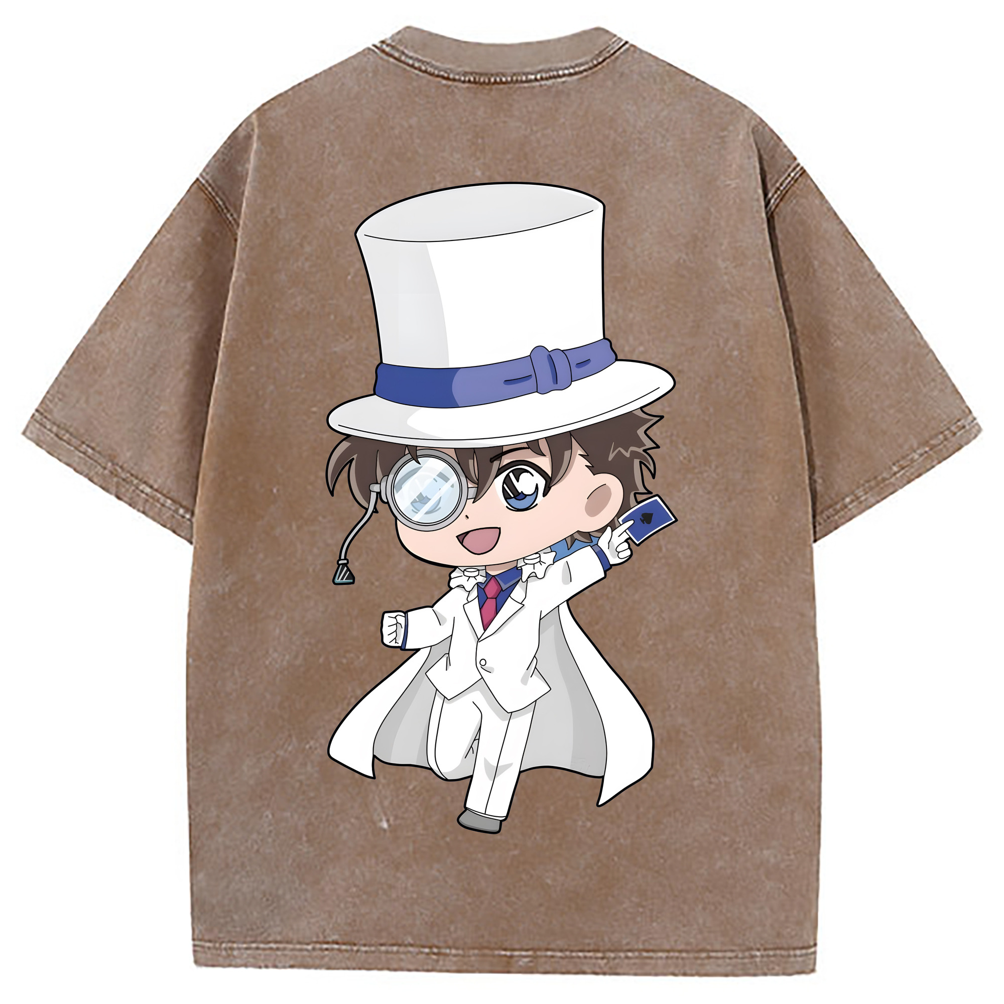 （画像用） 名探偵コナン くろば かいと Detective Conan Kuroba Kaito 綿100% ヴィンテージ風 半袖Tシャツ（背面プリント）