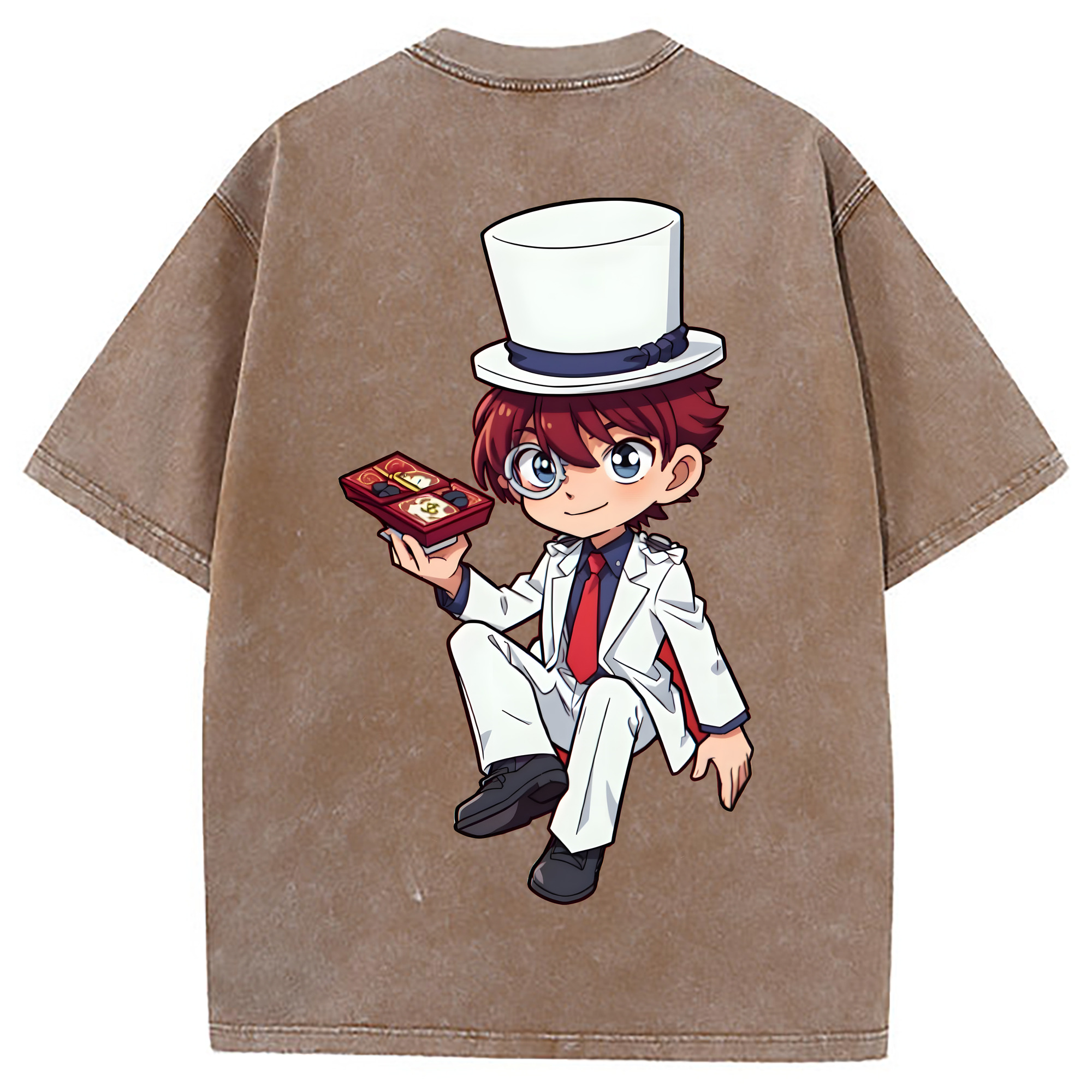 （画像用） 名探偵コナン くろば かいと Detective Conan Kuroba Kaito 綿100% ヴィンテージ風 半袖Tシャツ（背面プリント）