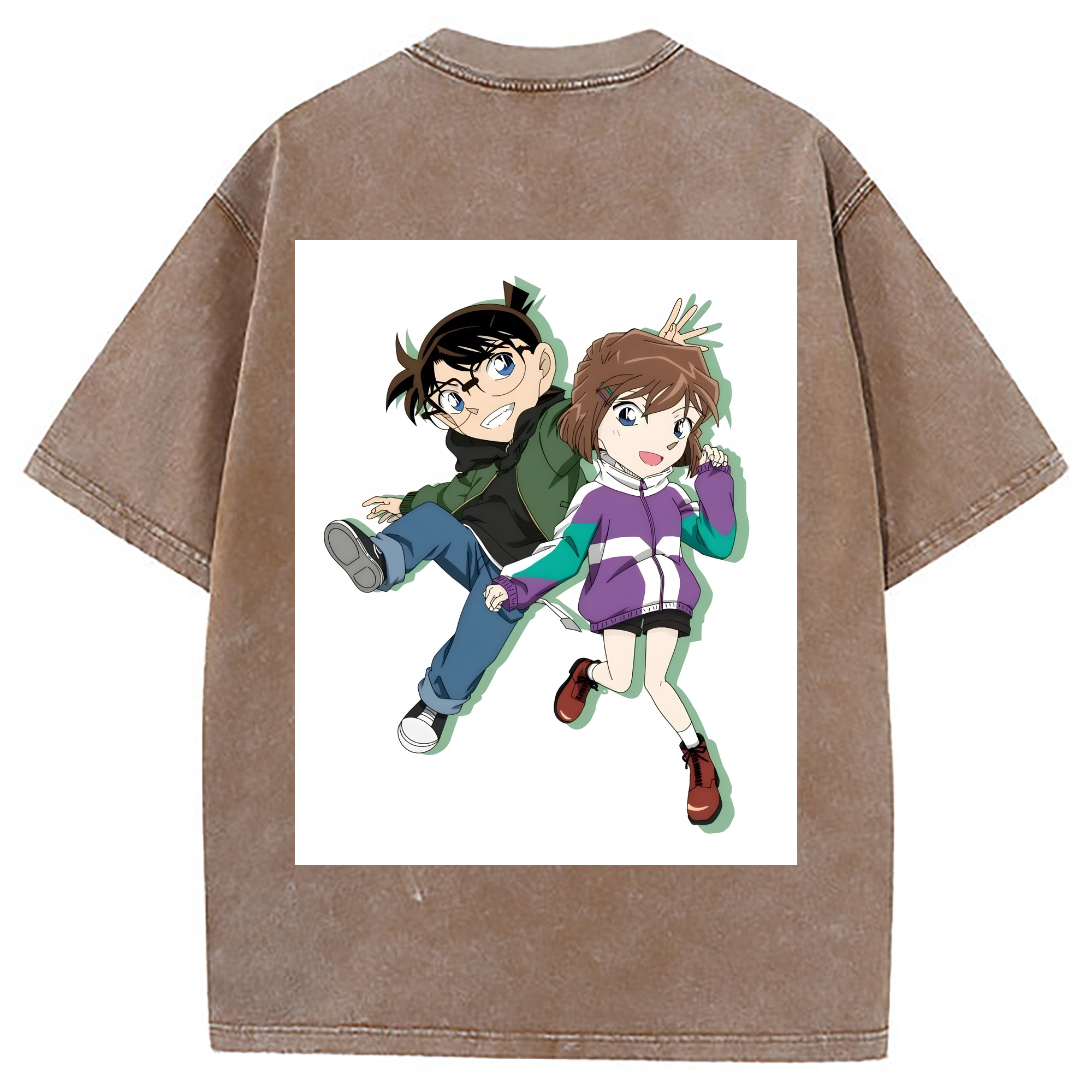 （画像用） 名探偵コナン 灰原 哀 はいばら あい Detective Conan Anita Hailey、Vi Graythorn Haibara Ai 綿100% ヴィンテージ風 半袖Tシャツ（背面プリント）
