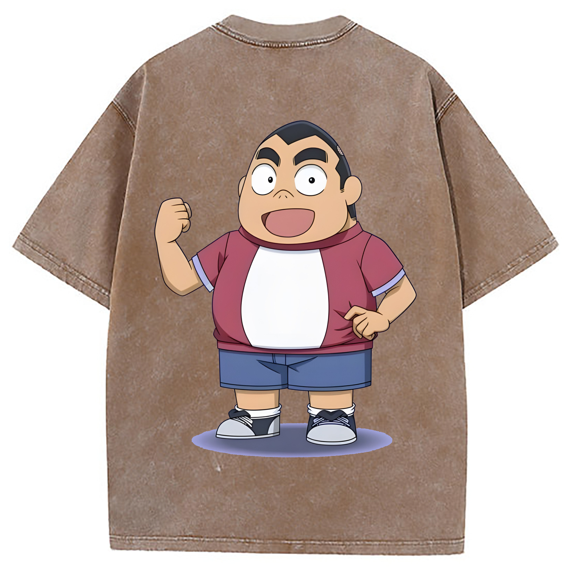 （画像用） 名探偵コナン 小嶋 元太 こじま げんた Detective Conan Kojima Genta 綿100% ヴィンテージ風 半袖Tシャツ（背面プリント）