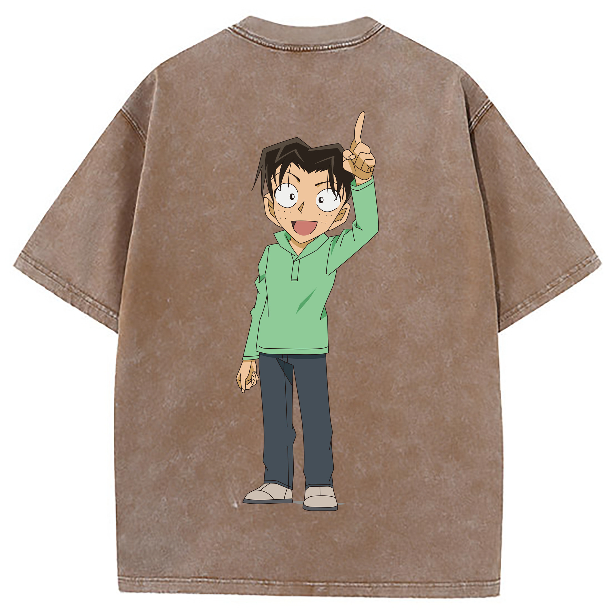 （画像用） 名探偵コナン 円谷 光彦 つぶらや みつひこ Detective Conan Mitch Tennyson 綿100% ヴィンテージ風 半袖Tシャツ（背面プリント）
