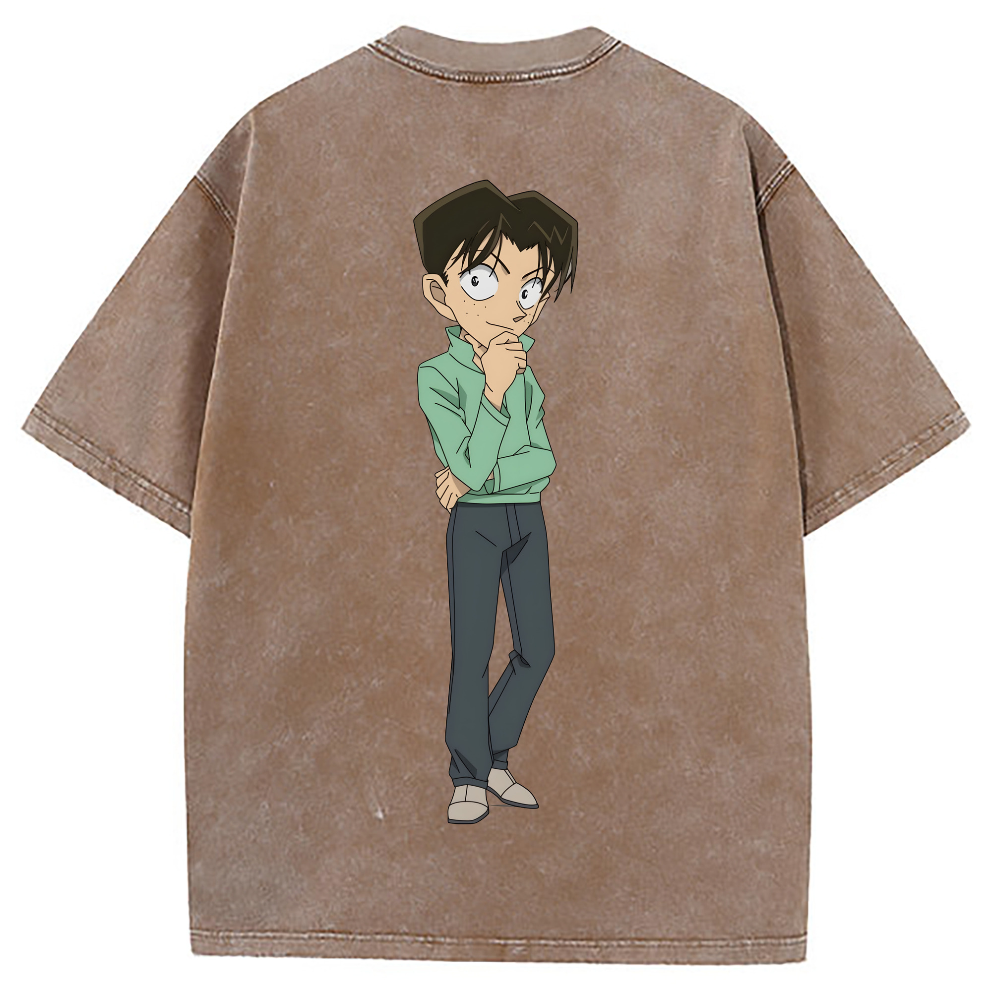 （画像用） 名探偵コナン 円谷 光彦 つぶらや みつひこ Detective Conan Mitch Tennyson 綿100% ヴィンテージ風 半袖Tシャツ（背面プリント）