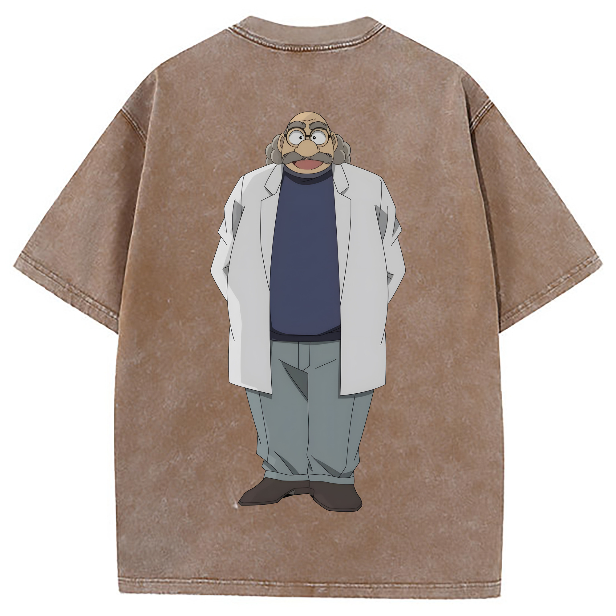 （画像用） 名探偵コナン あがさ ひろし Detective Conan Agasa Hiroshi 綿100% ヴィンテージ風 半袖Tシャツ（背面プリント）