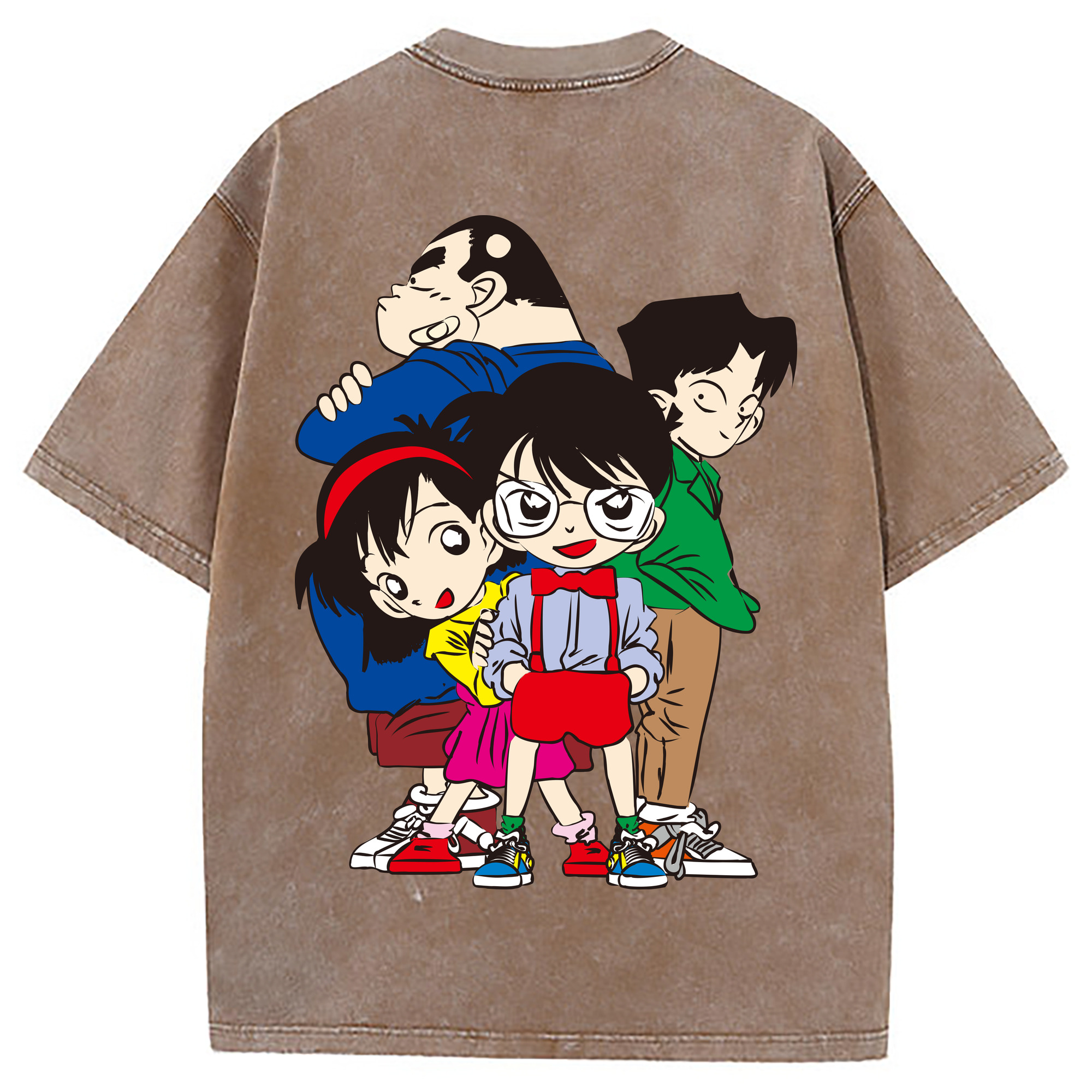 （画像用） 名探偵コナン Detective Conan 綿100% ヴィンテージ風 半袖Tシャツ（背面プリント）