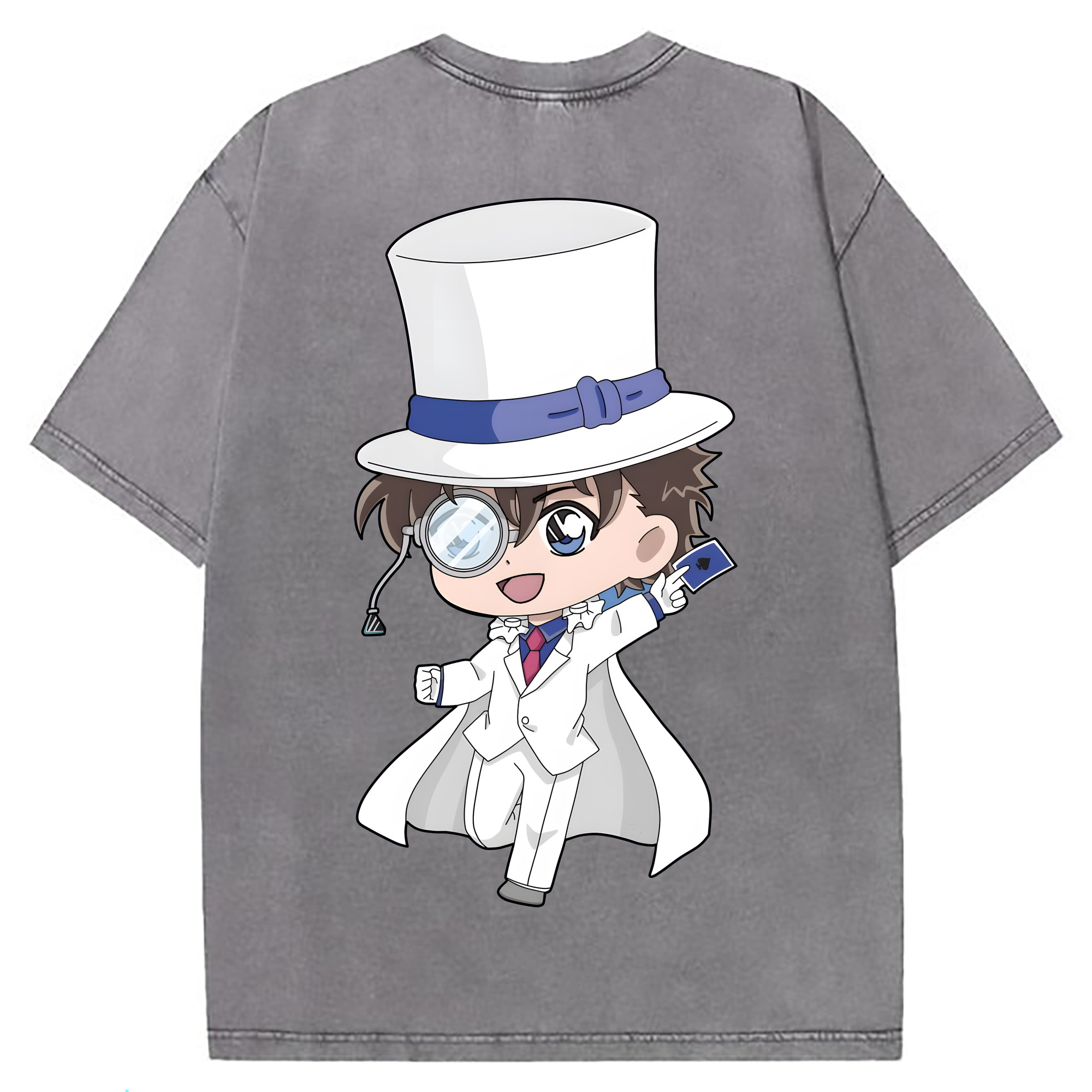（画像用） 名探偵コナン くろば かいと Detective Conan Kuroba Kaito 綿100% ヴィンテージ風 半袖Tシャツ（背面プリント）