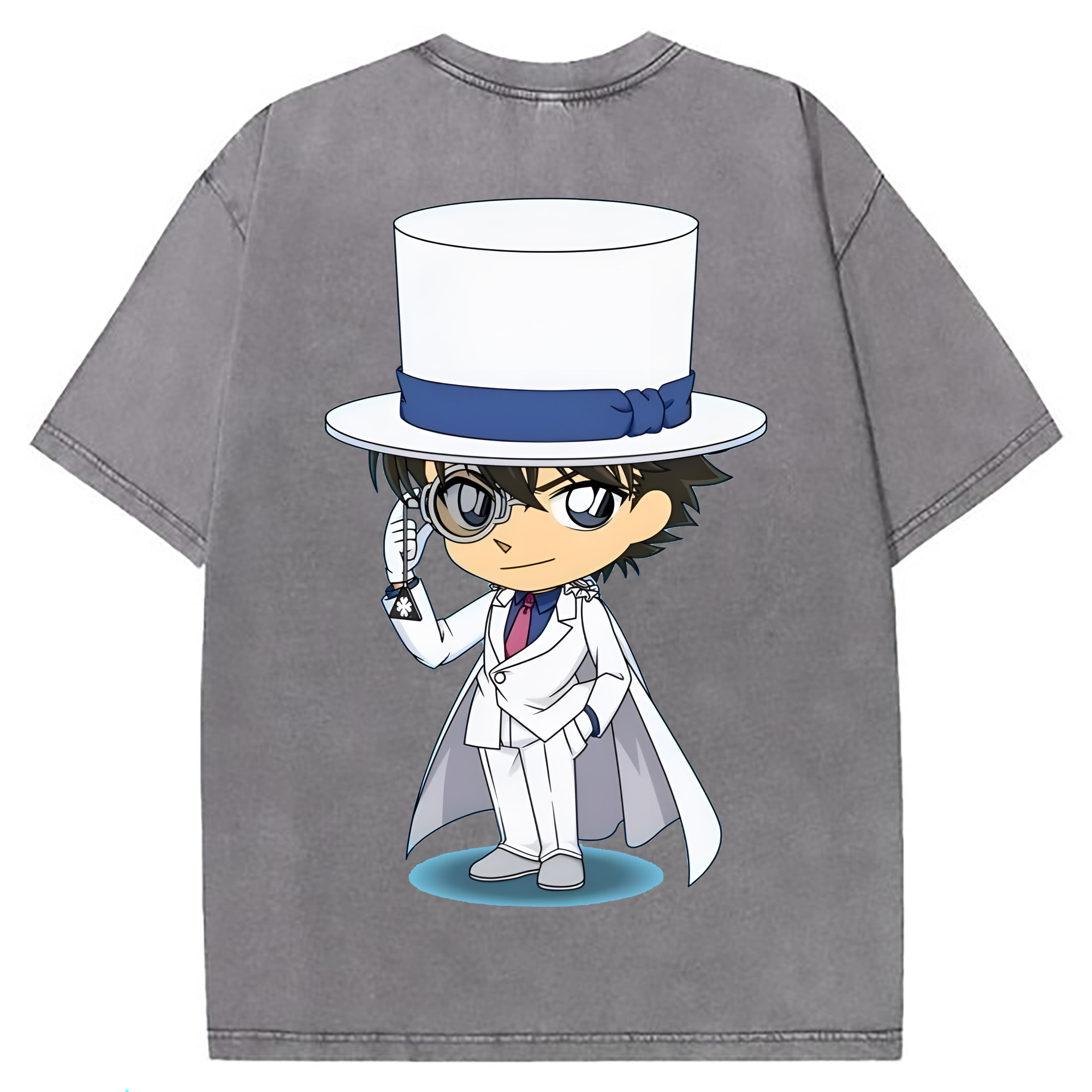 （画像用） 名探偵コナン くろば かいと Detective Conan Kuroba Kaito 綿100% ヴィンテージ風 半袖Tシャツ（背面プリント）