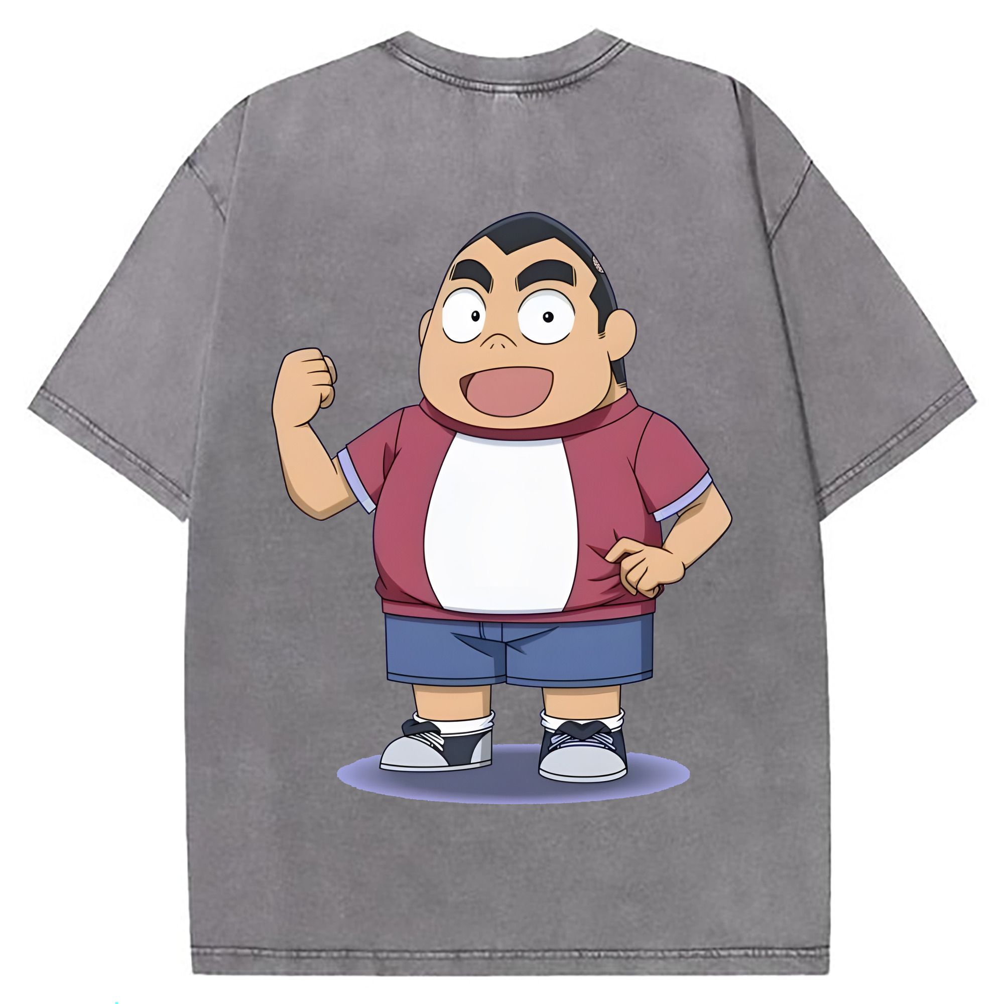 （画像用） 名探偵コナン 小嶋 元太 こじま げんた Detective Conan Kojima Genta 綿100% ヴィンテージ風 半袖Tシャツ（背面プリント）