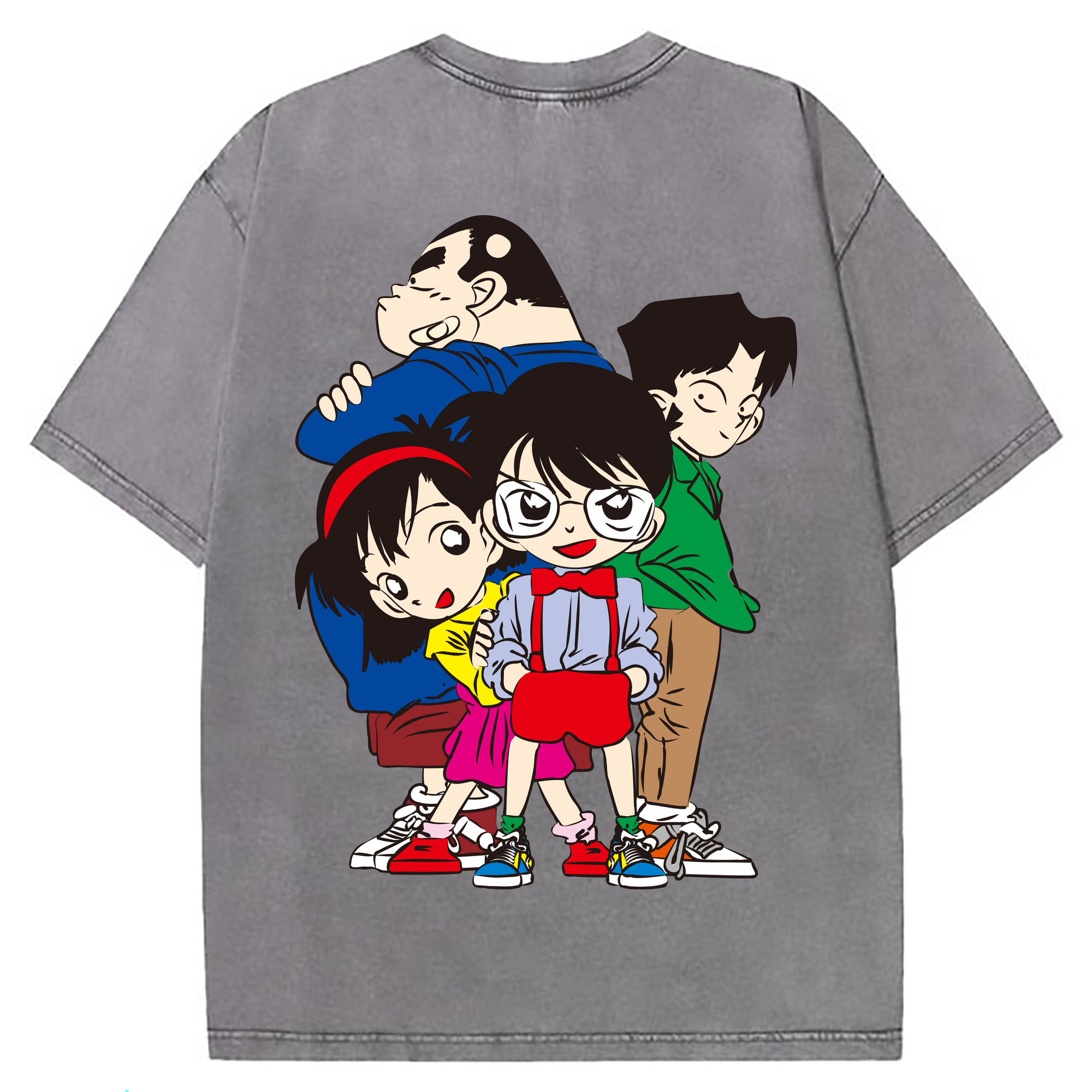 （画像用） 名探偵コナン Detective Conan 綿100% ヴィンテージ風 半袖Tシャツ（背面プリント）