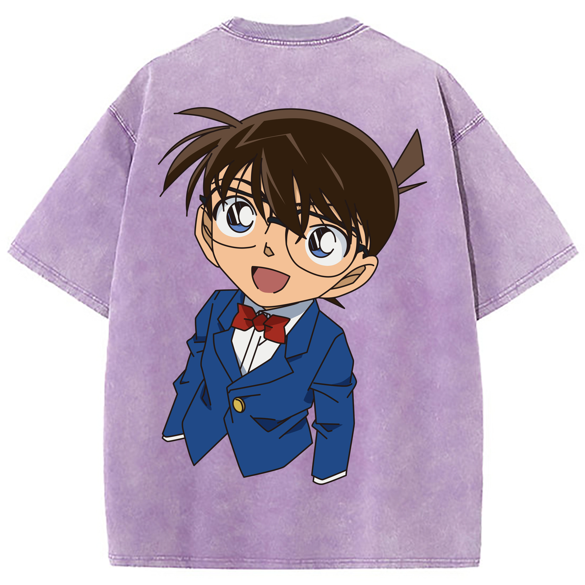 （画像用） 名探偵コナン 江戸川 コナン Detective Conan Conan Edogawa 綿100% ヴィンテージ風 半袖Tシャツ（背面プリント）