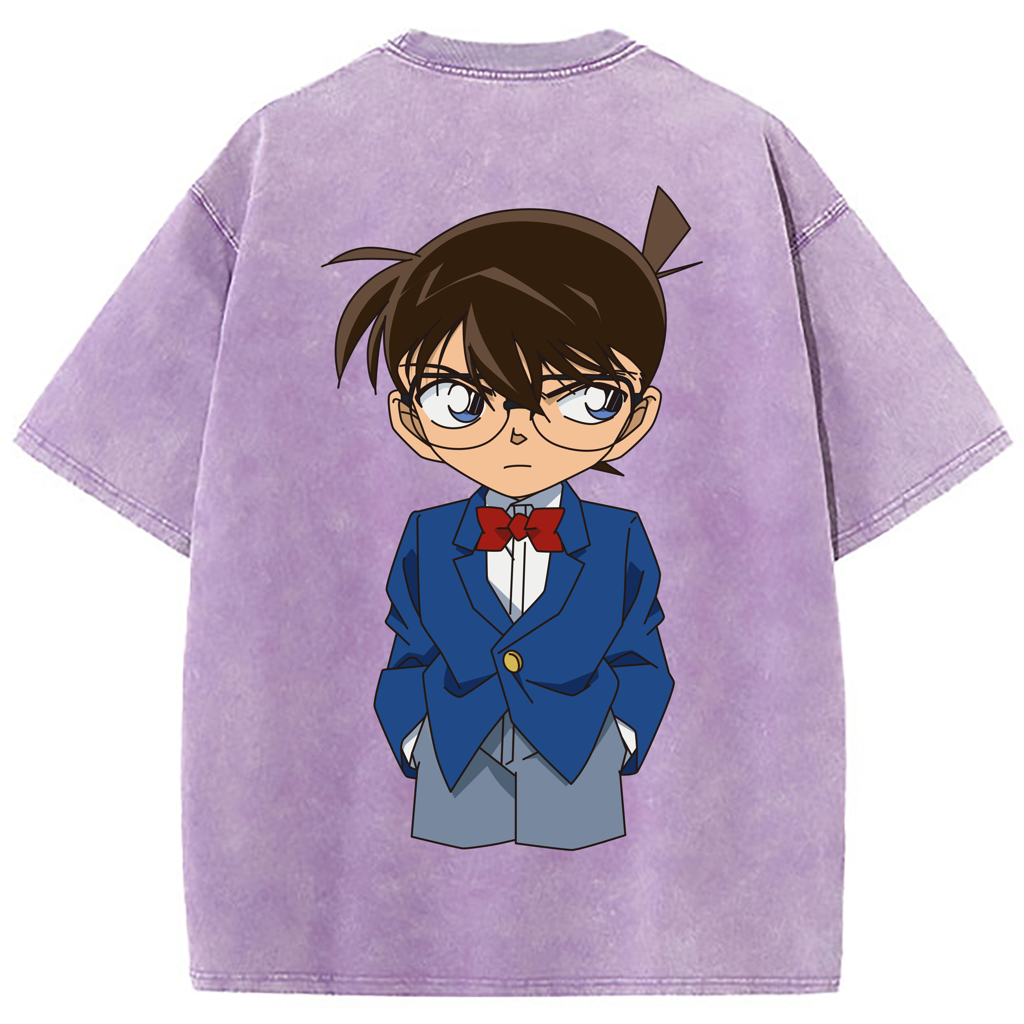 （画像用） 名探偵コナン 江戸川 コナン Detective Conan Conan Edogawa 綿100% ヴィンテージ風 半袖Tシャツ（背面プリント）