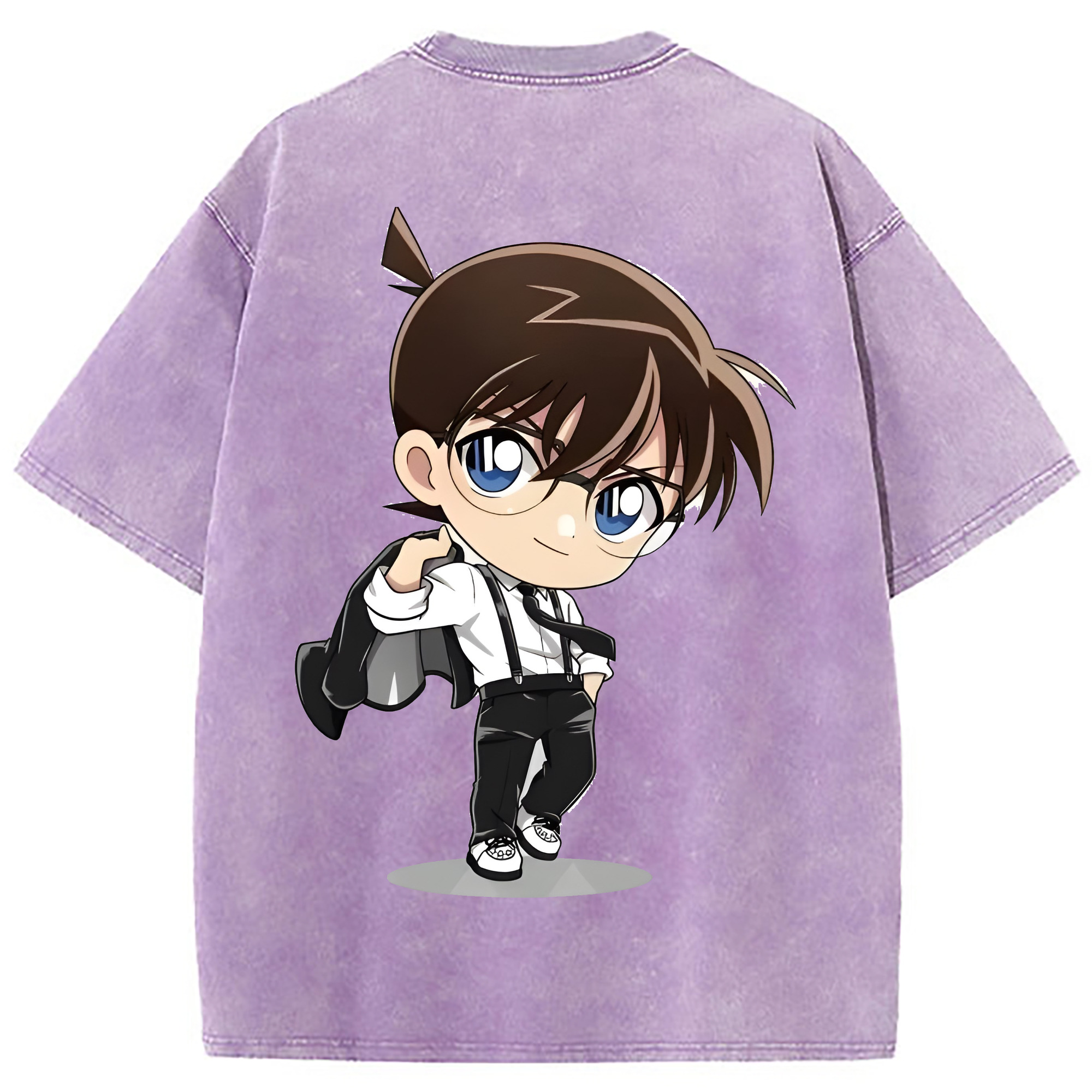 （画像用） 名探偵コナン 江戸川 コナン Detective Conan Conan Edogawa 綿100% ヴィンテージ風 半袖Tシャツ（背面プリント）