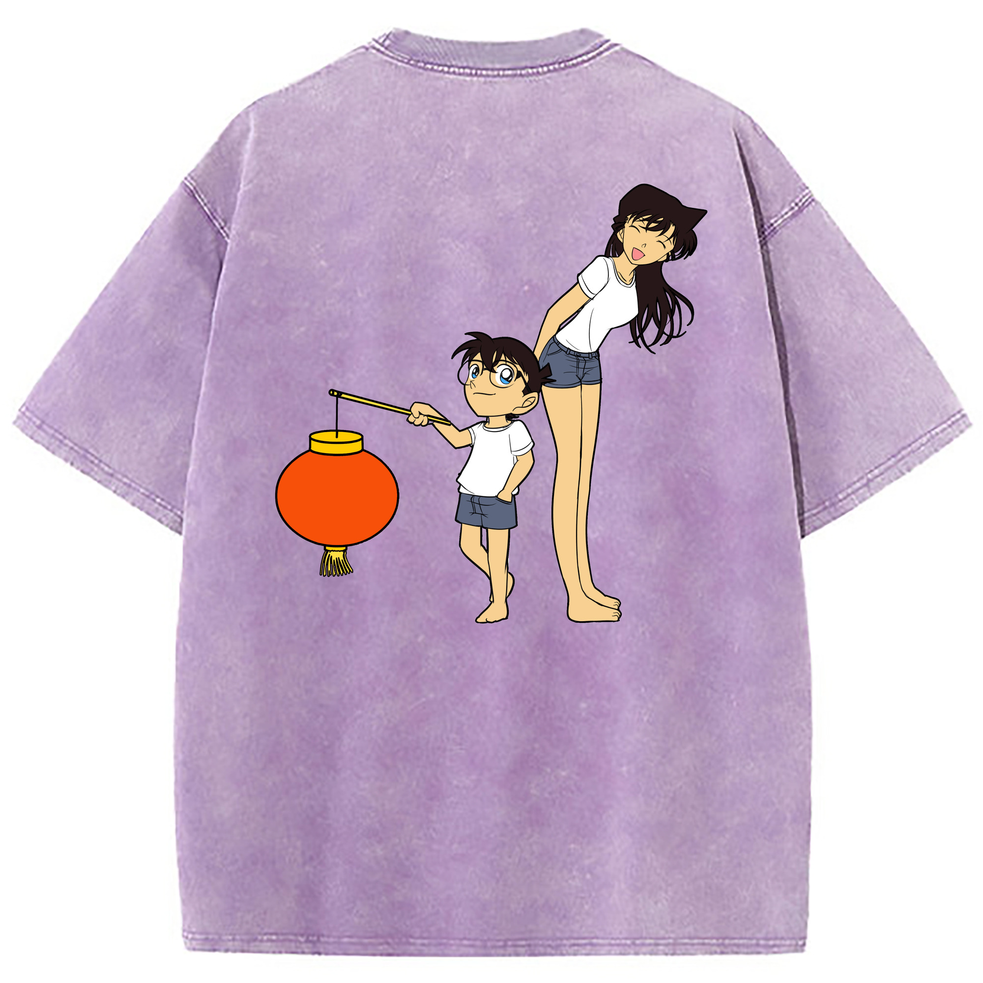 （画像用） 名探偵コナン 毛利 蘭 もうり らん、モーリ ラン Detective Conan Rachel Moore 綿100% ヴィンテージ風 半袖Tシャツ（背面プリント）
