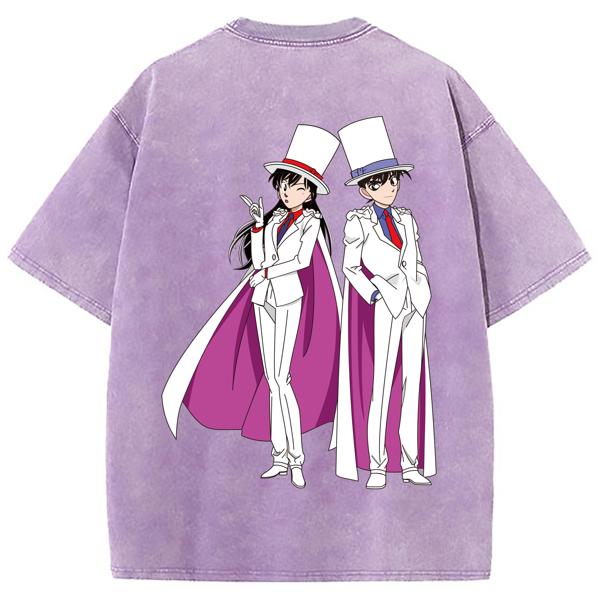 （画像用） 名探偵コナン くろば かいと Detective Conan Kuroba Kaito 綿100% ヴィンテージ風 半袖Tシャツ（背面プリント）