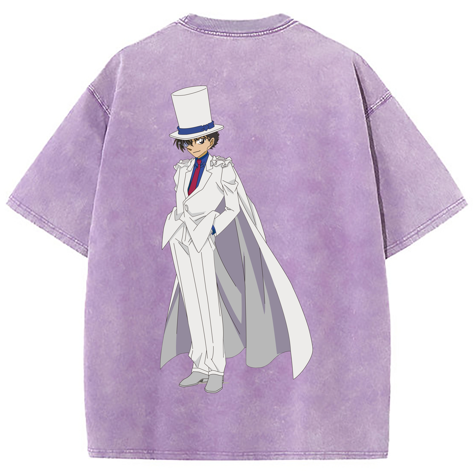 （画像用） 名探偵コナン くろば かいと Detective Conan Kuroba Kaito 綿100% ヴィンテージ風 半袖Tシャツ（背面プリント）