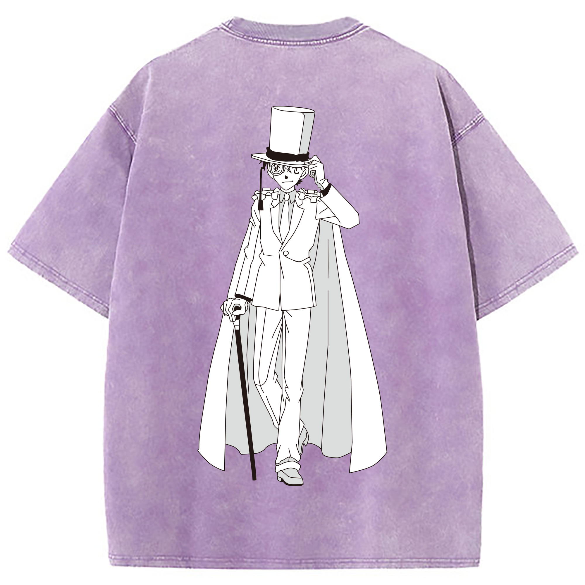 （画像用） 名探偵コナン くろば かいと Detective Conan Kuroba Kaito 綿100% ヴィンテージ風 半袖Tシャツ（背面プリント）