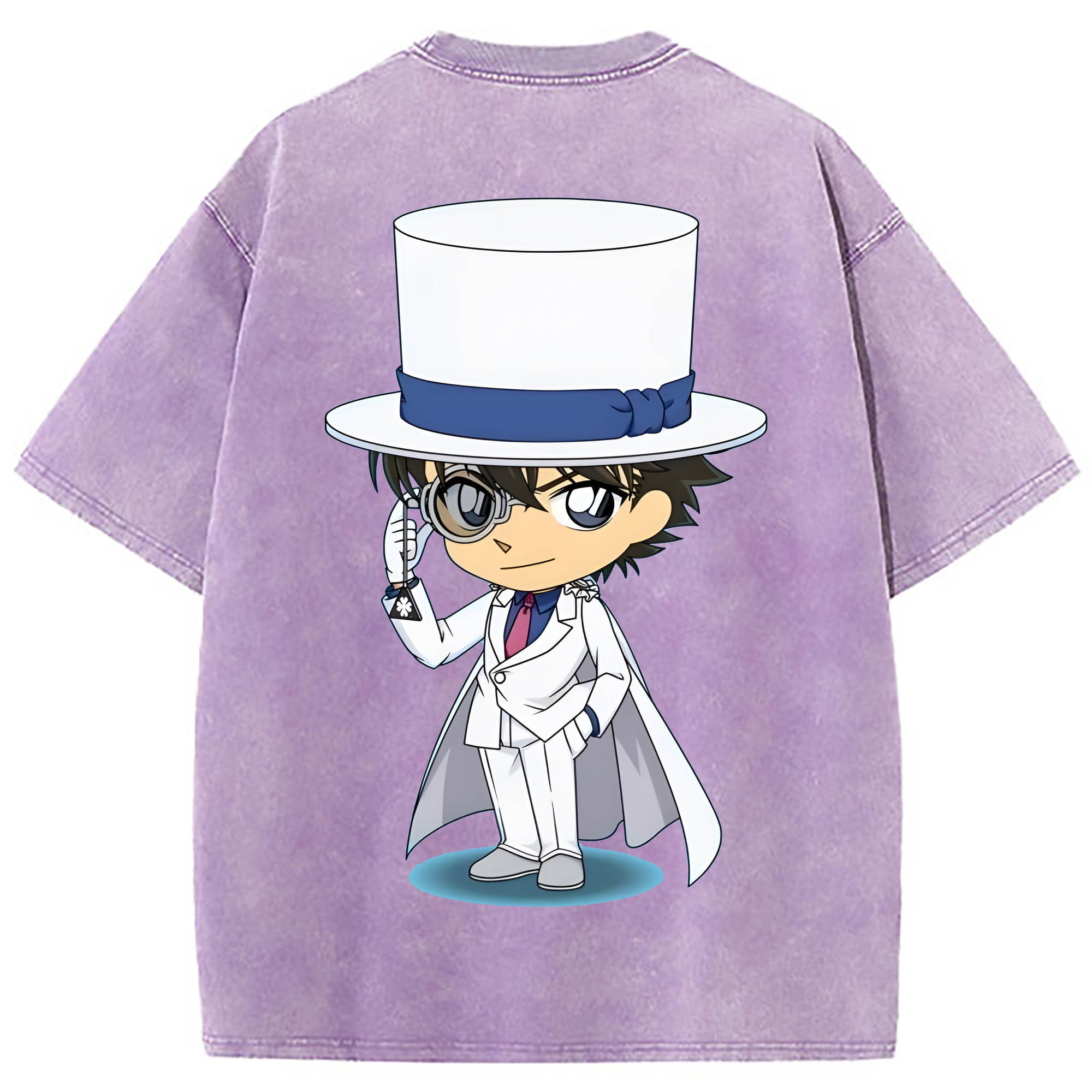 （画像用） 名探偵コナン くろば かいと Detective Conan Kuroba Kaito 綿100% ヴィンテージ風 半袖Tシャツ（背面プリント）