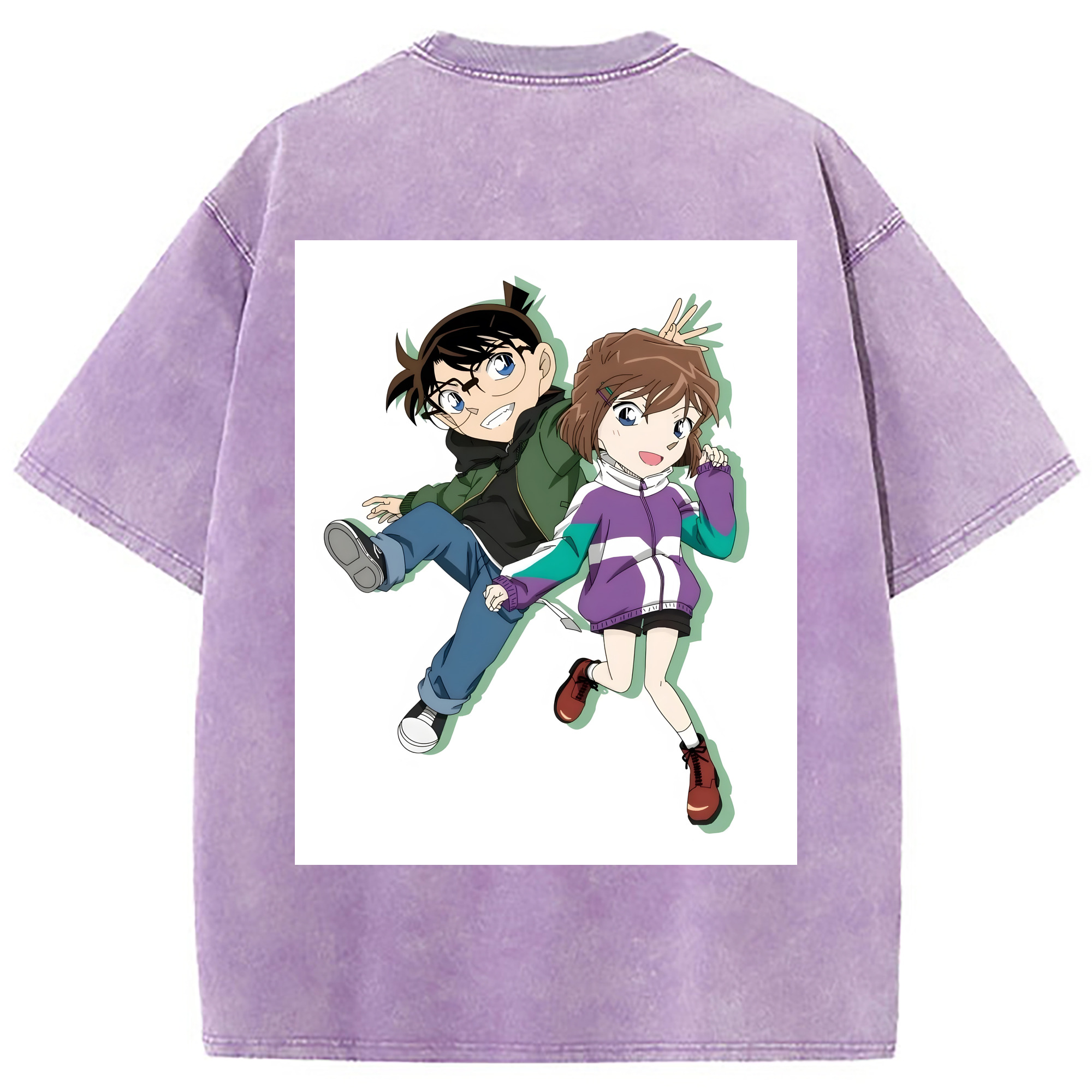 （画像用） 名探偵コナン 灰原 哀 はいばら あい Detective Conan Anita Hailey、Vi Graythorn Haibara Ai 綿100% ヴィンテージ風 半袖Tシャツ（背面プリント）
