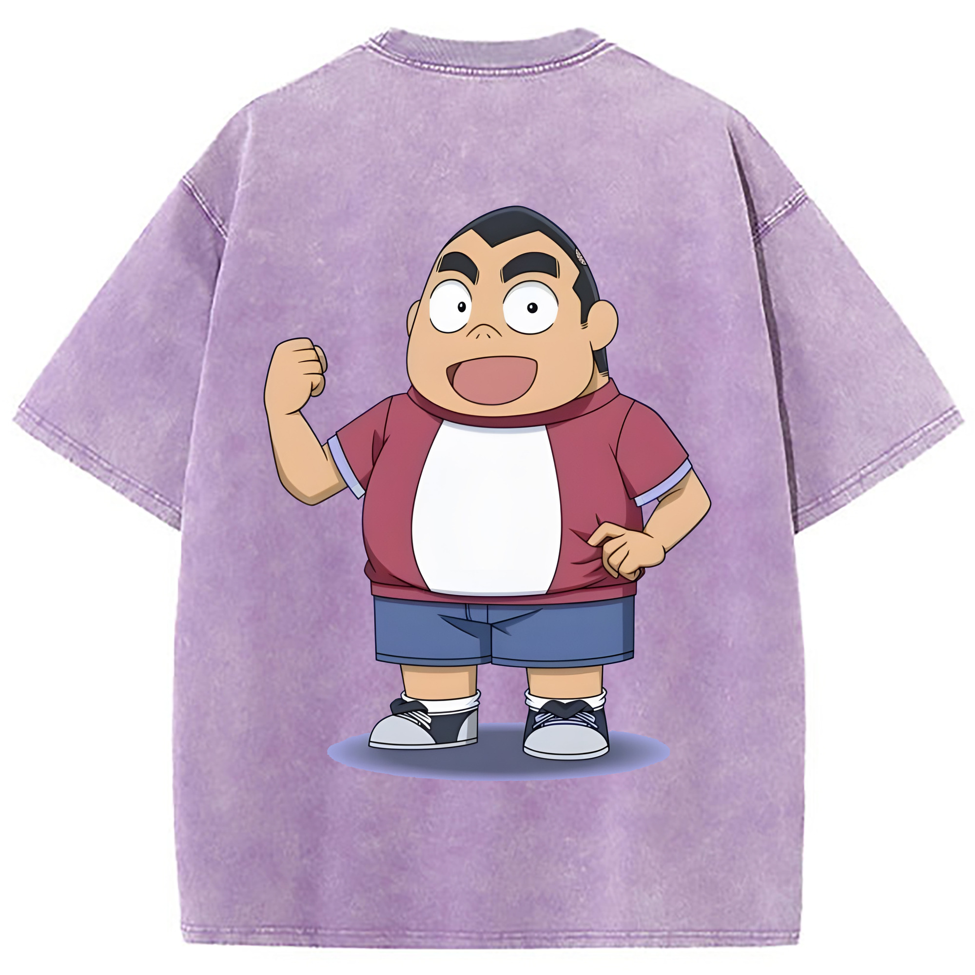 （画像用） 名探偵コナン 小嶋 元太 こじま げんた Detective Conan Kojima Genta 綿100% ヴィンテージ風 半袖Tシャツ（背面プリント）