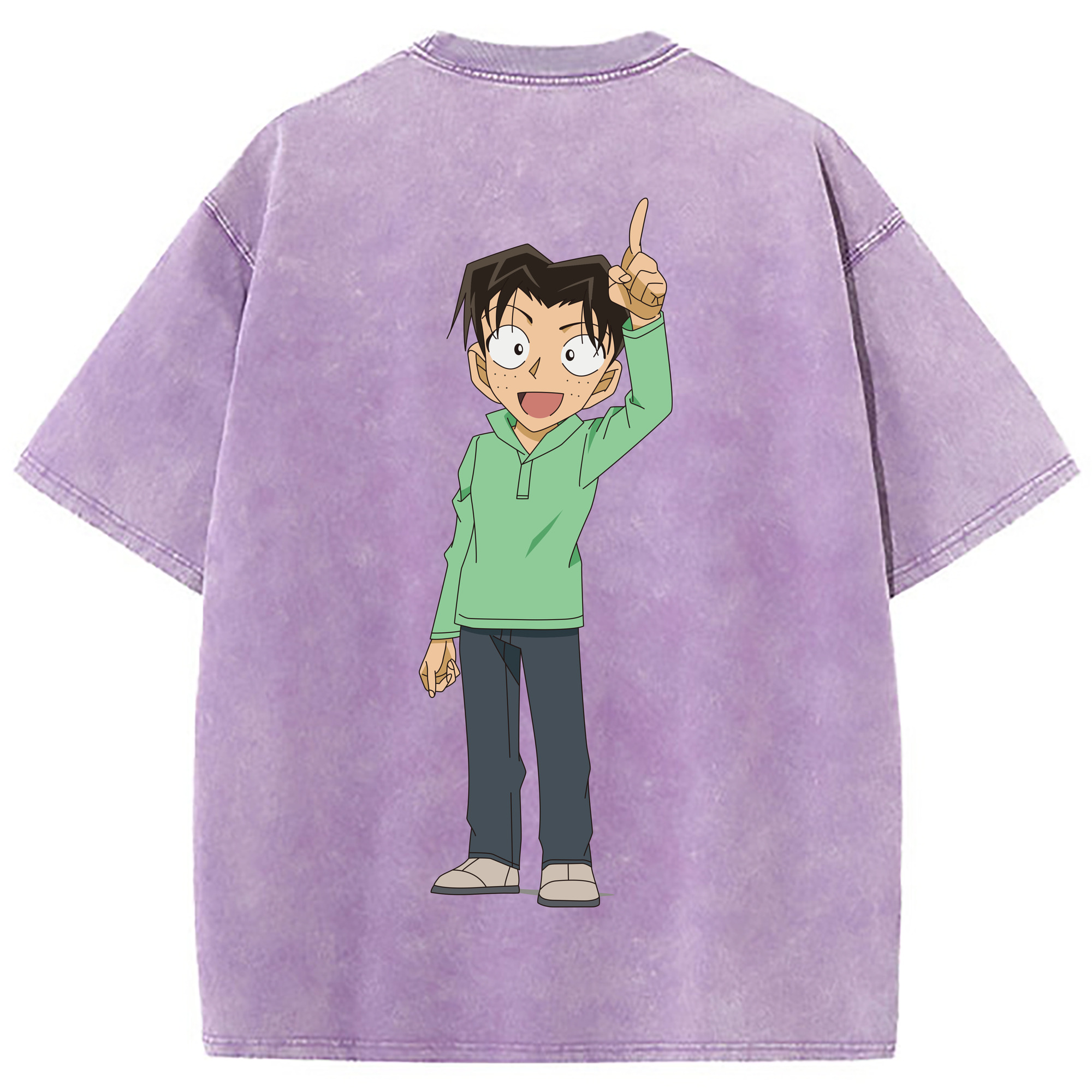 （画像用） 名探偵コナン 円谷 光彦 つぶらや みつひこ Detective Conan Mitch Tennyson 綿100% ヴィンテージ風 半袖Tシャツ（背面プリント）