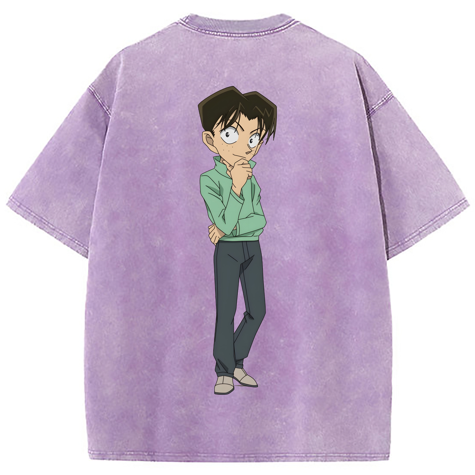 （画像用） 名探偵コナン 円谷 光彦 つぶらや みつひこ Detective Conan Mitch Tennyson 綿100% ヴィンテージ風 半袖Tシャツ（背面プリント）