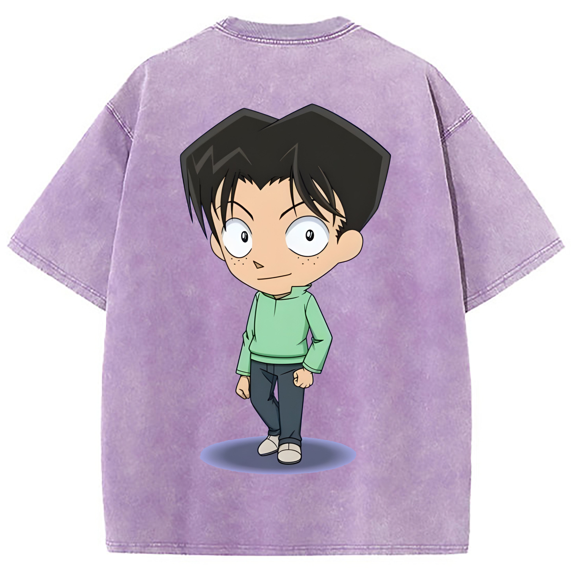 （画像用） 名探偵コナン 円谷 光彦 つぶらや みつひこ Detective Conan Mitch Tennyson 綿100% ヴィンテージ風 半袖Tシャツ（背面プリント）